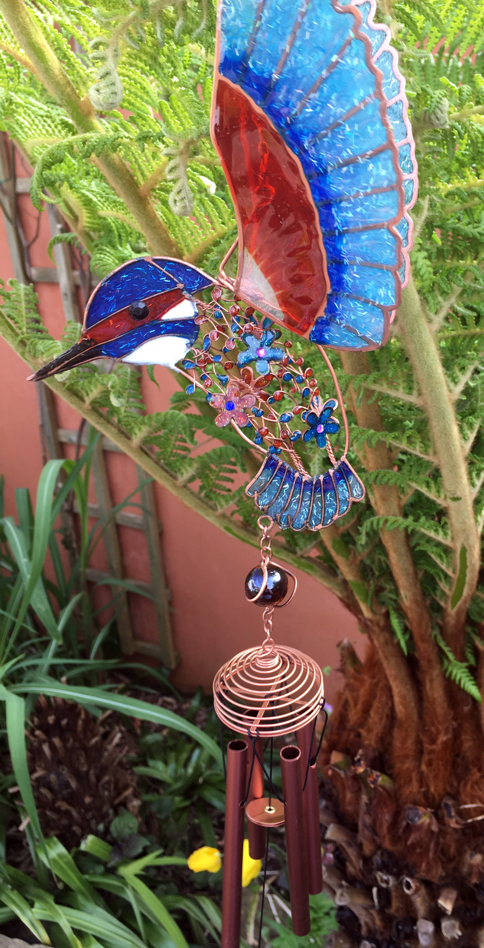 Large Metal & Glass Hanging Sun Catcher / Wind Chime Home Garden Decorations - Picture 46 of 94