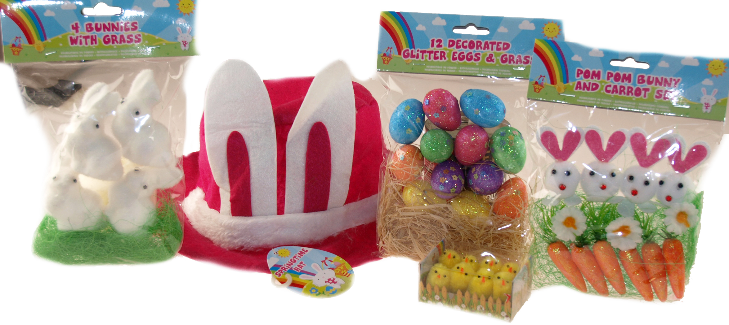 Bonnet Making Kit Blue Pink Yellow Bunny Ears Felt Easter Hat 