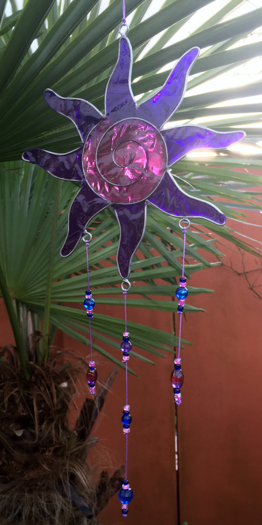 Large Metal & Glass Hanging Sun Catcher / Wind Chime Home Garden Decorations - Picture 20 of 94