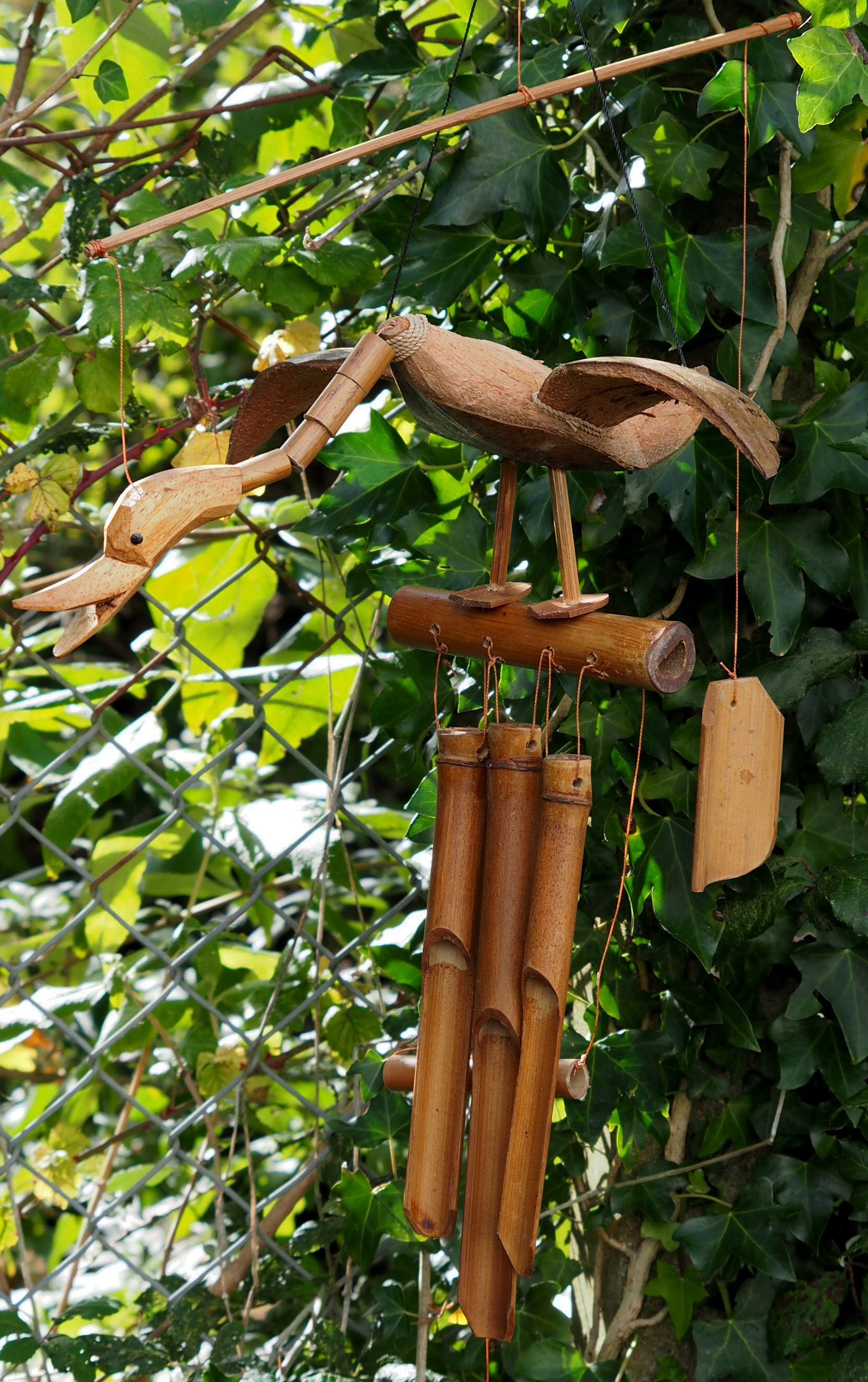 Large Handmade Fair Trade Coconut and Bamboo Wind Chimes - Various 