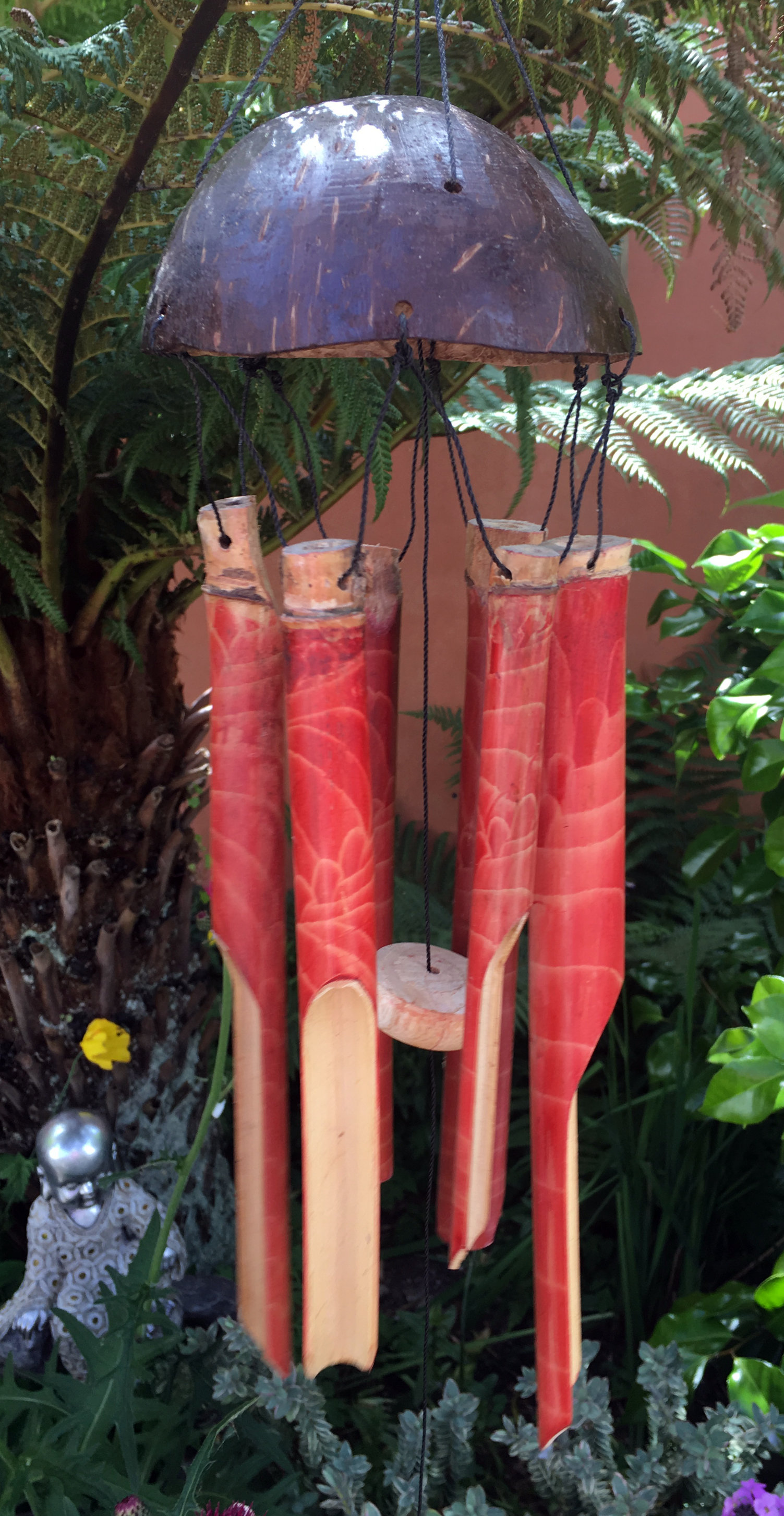 Large Handmade Fair Trade Coconut and Bamboo Wind Chimes Various
