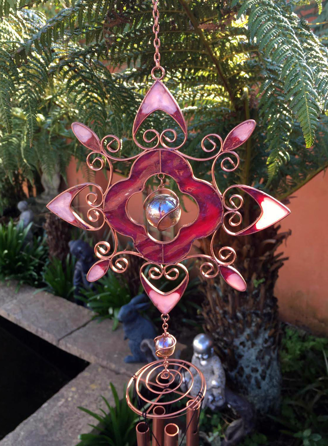 Large Metal & Glass Hanging Sun Catcher / Wind Chime Home Garden Decorations - Picture 85 of 94