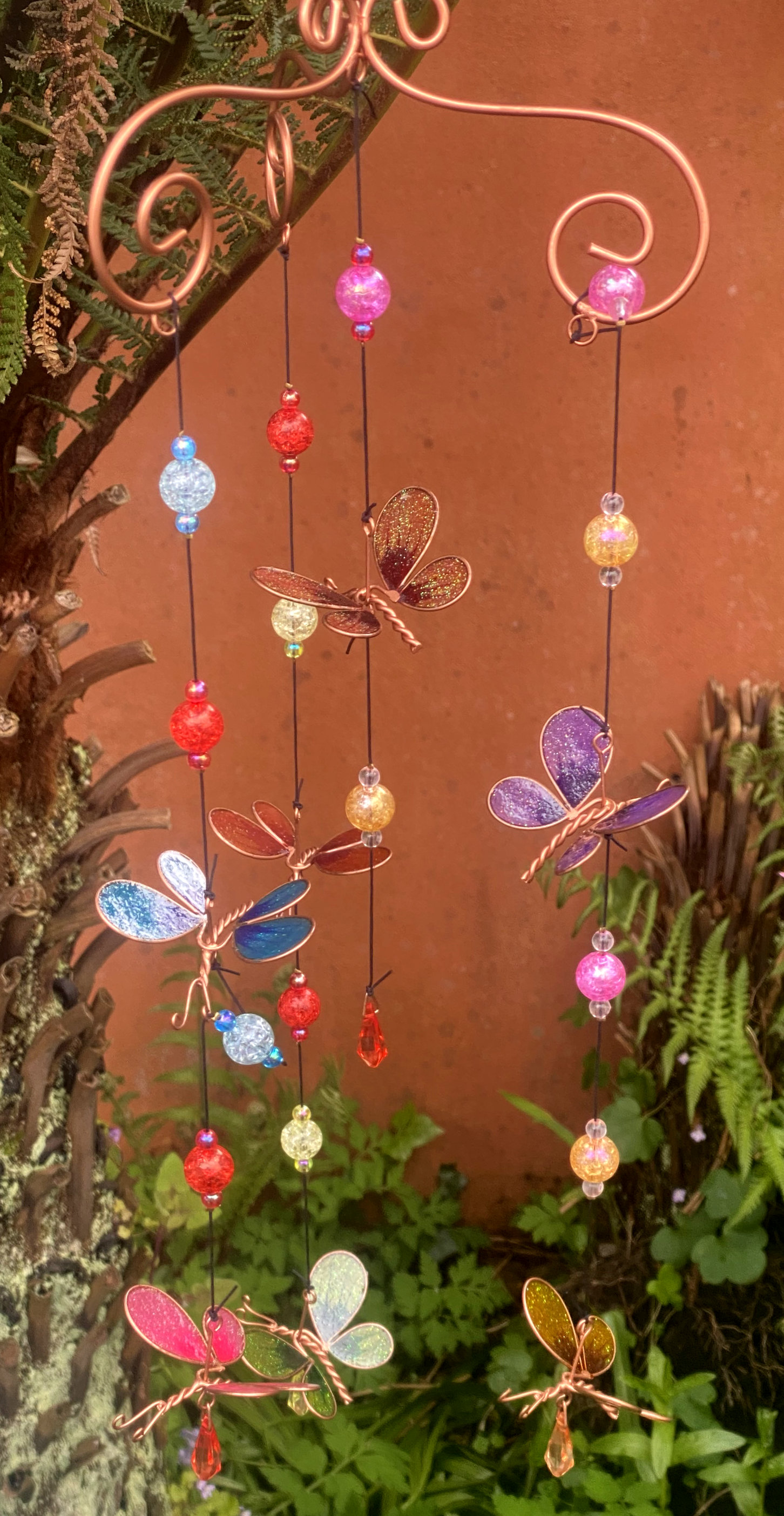 Large Metal & Glass Hanging Sun Catcher / Wind Chime Home Garden Decorations - Picture 24 of 94