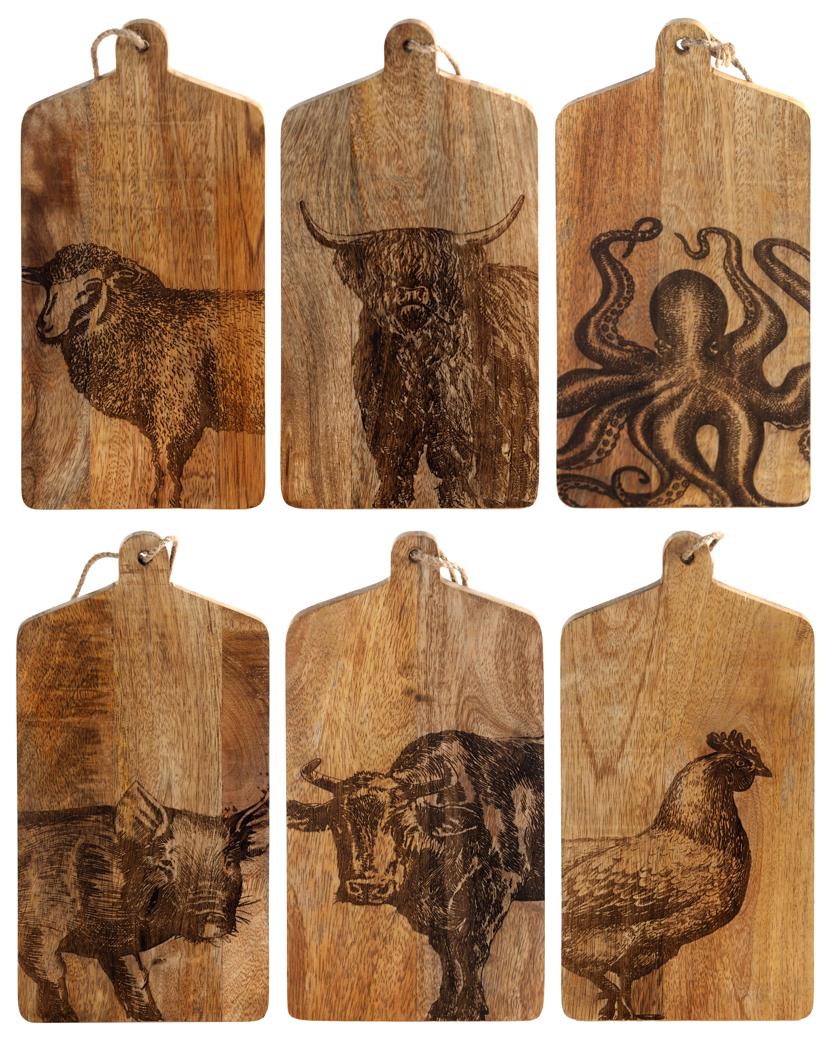 Wooden Cheese Board / Chopping Cutting Board - Animal Designs - 30cm