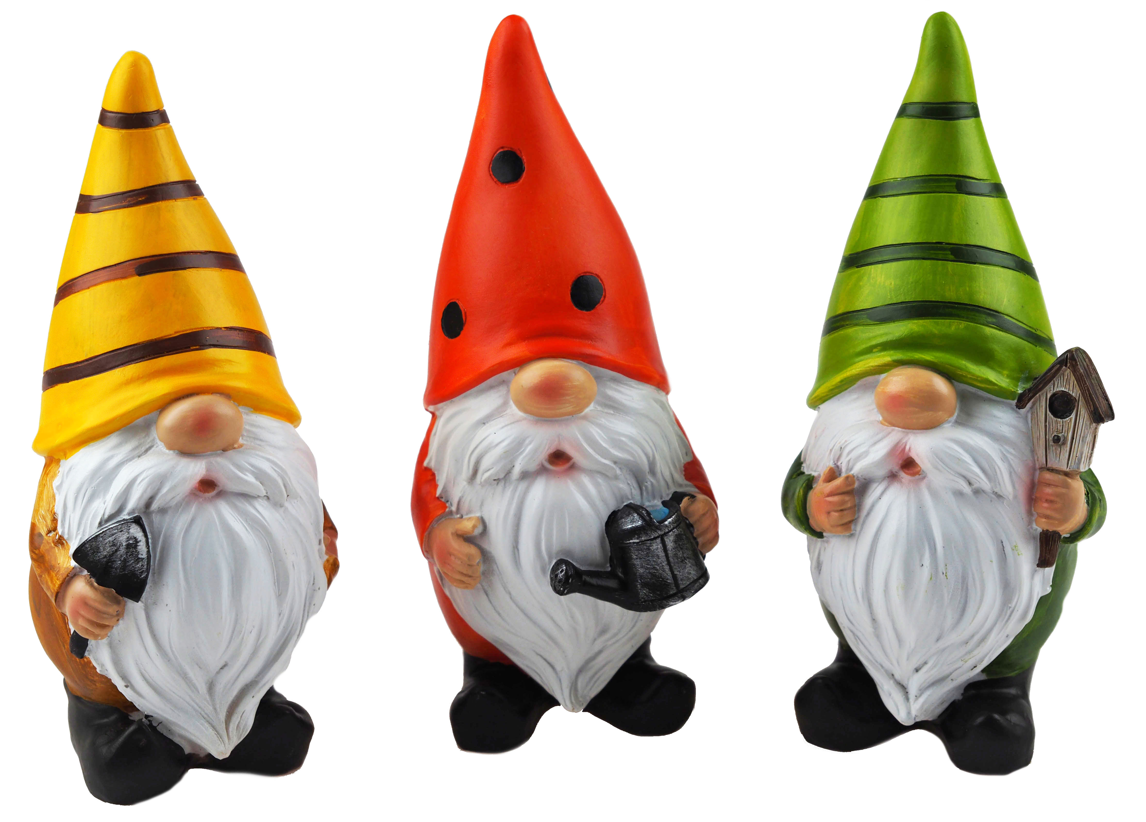 Gonk Gnome 17cm Garden Ornament Figurines - Ladybird, Bumble Bee (Set of 3)