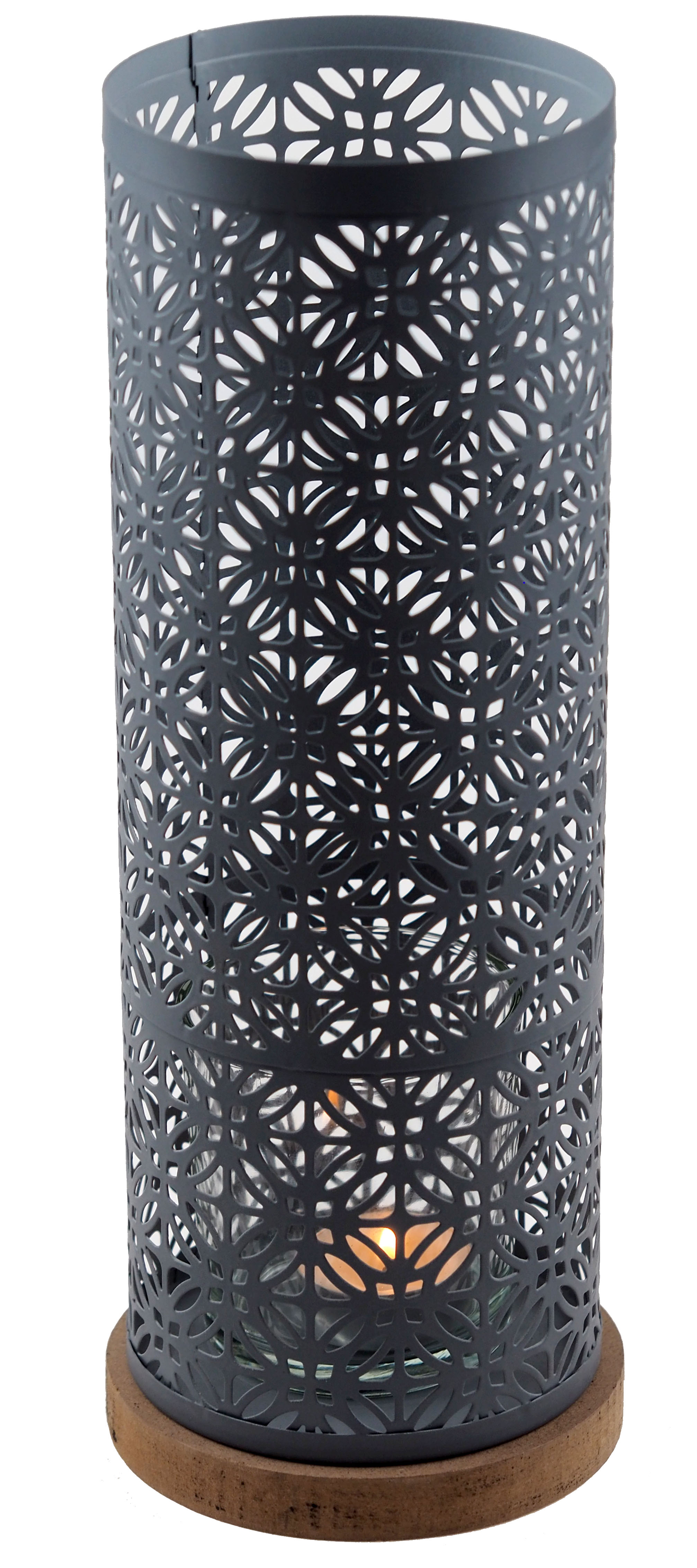 Ornate Japanese Inspired Tea Light Candle Holder 30cm Ornament - Grey