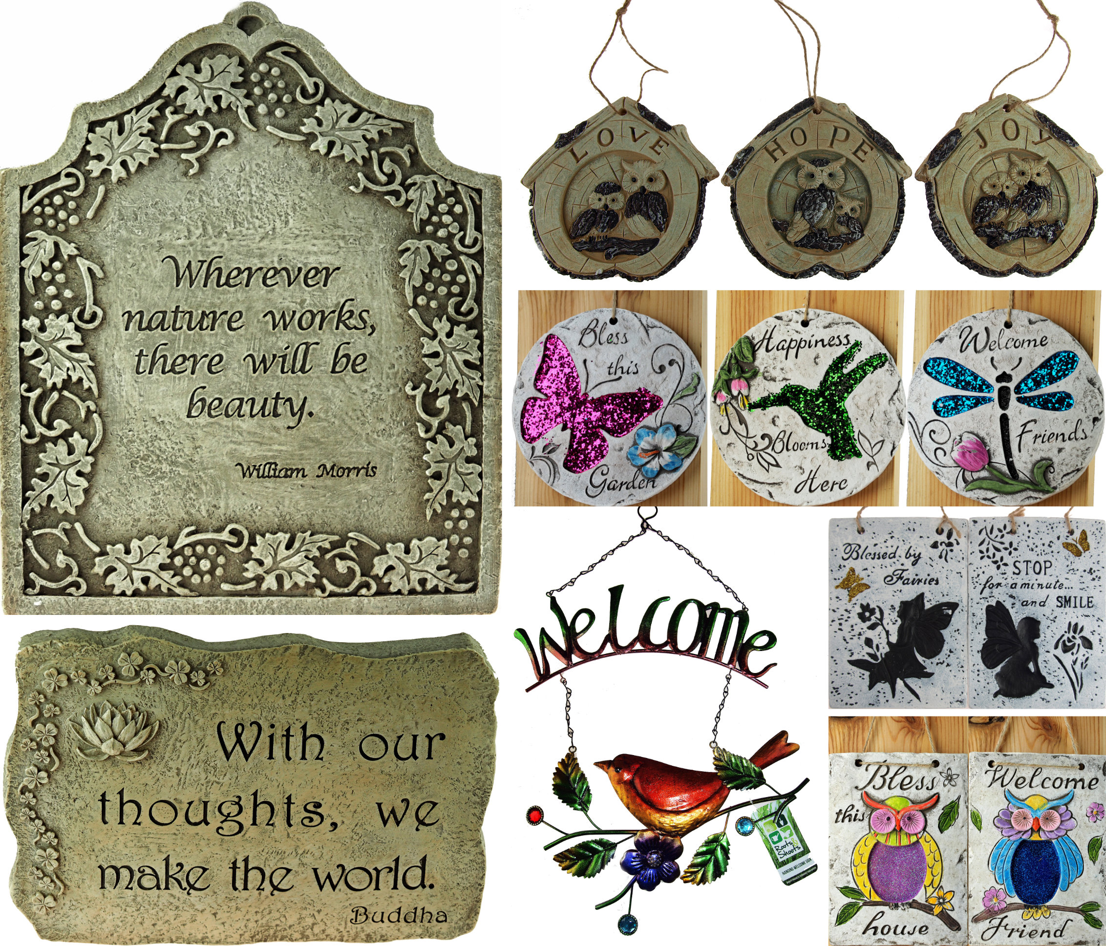 Outdoor Garden Wall Hanging Phrase / Quote Plaques Various Designs eBay