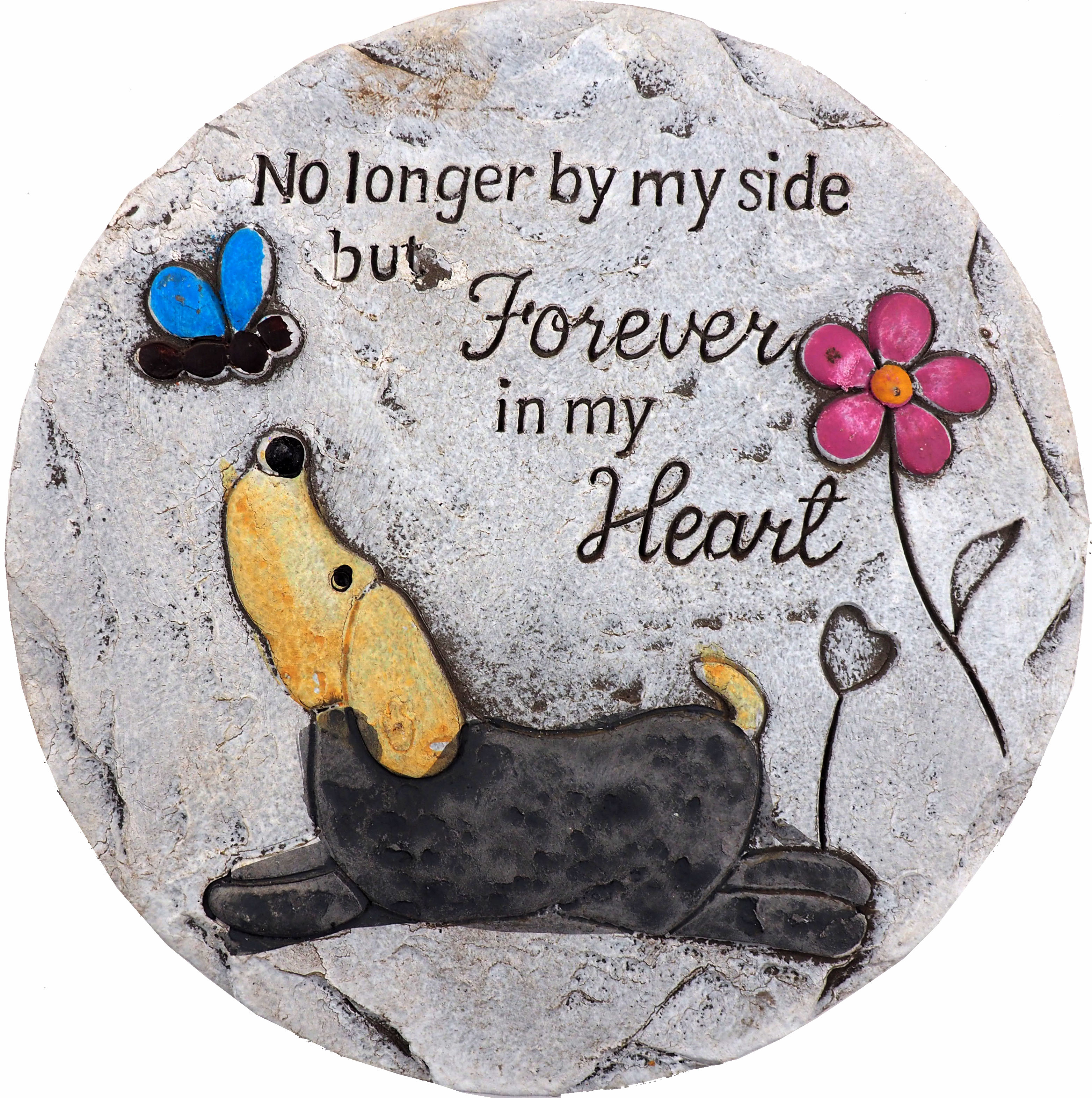 Forever Heart Dog Quote Garden Memorial Grave Remembrance Plaque 16cm