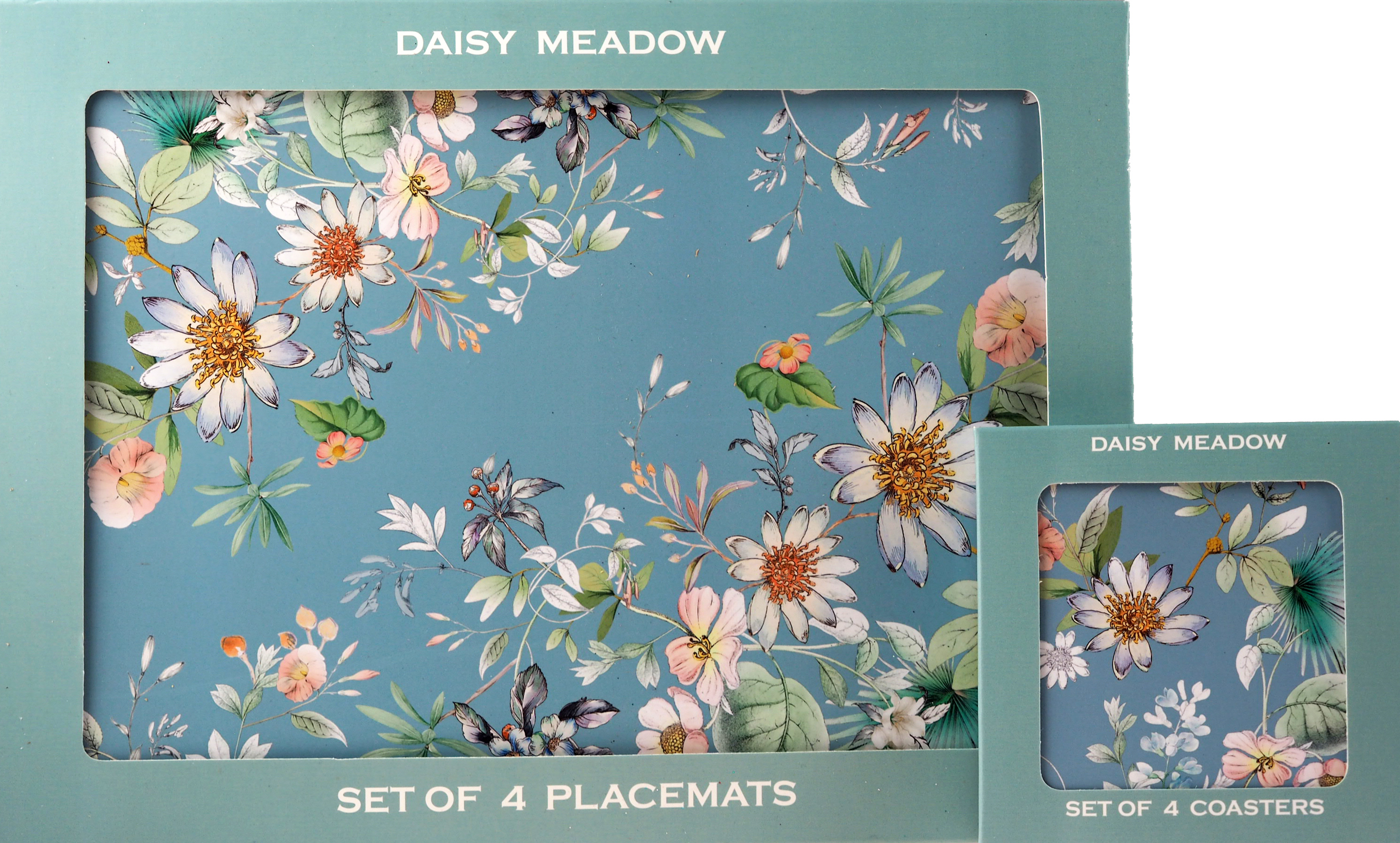 Set of 4 Hardback Placemats and 4 Matching Coasters Various Designs