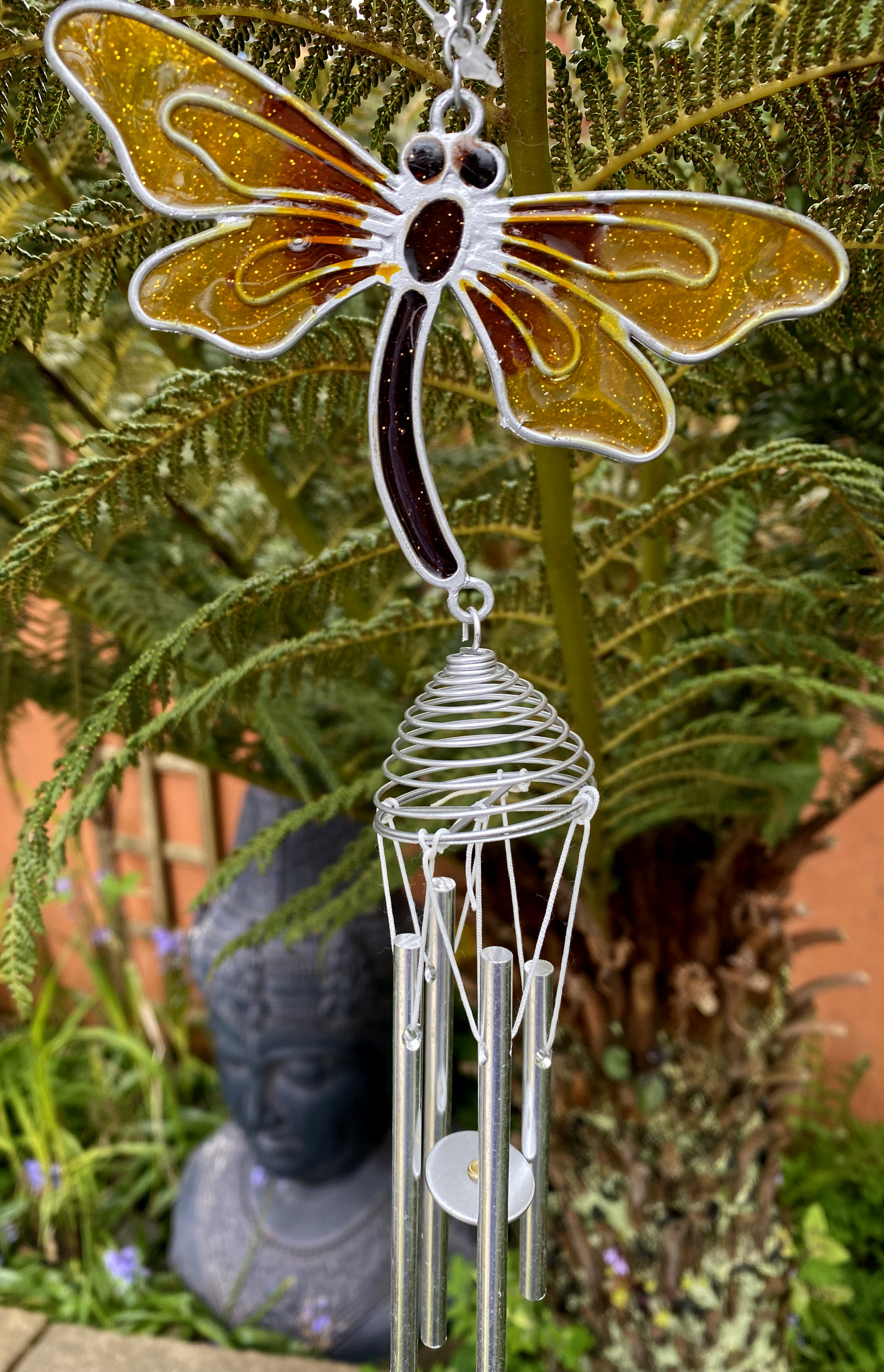 Large Metal & Glass Hanging Sun Catcher / Wind Chime Home Garden Decorations - Picture 27 of 94