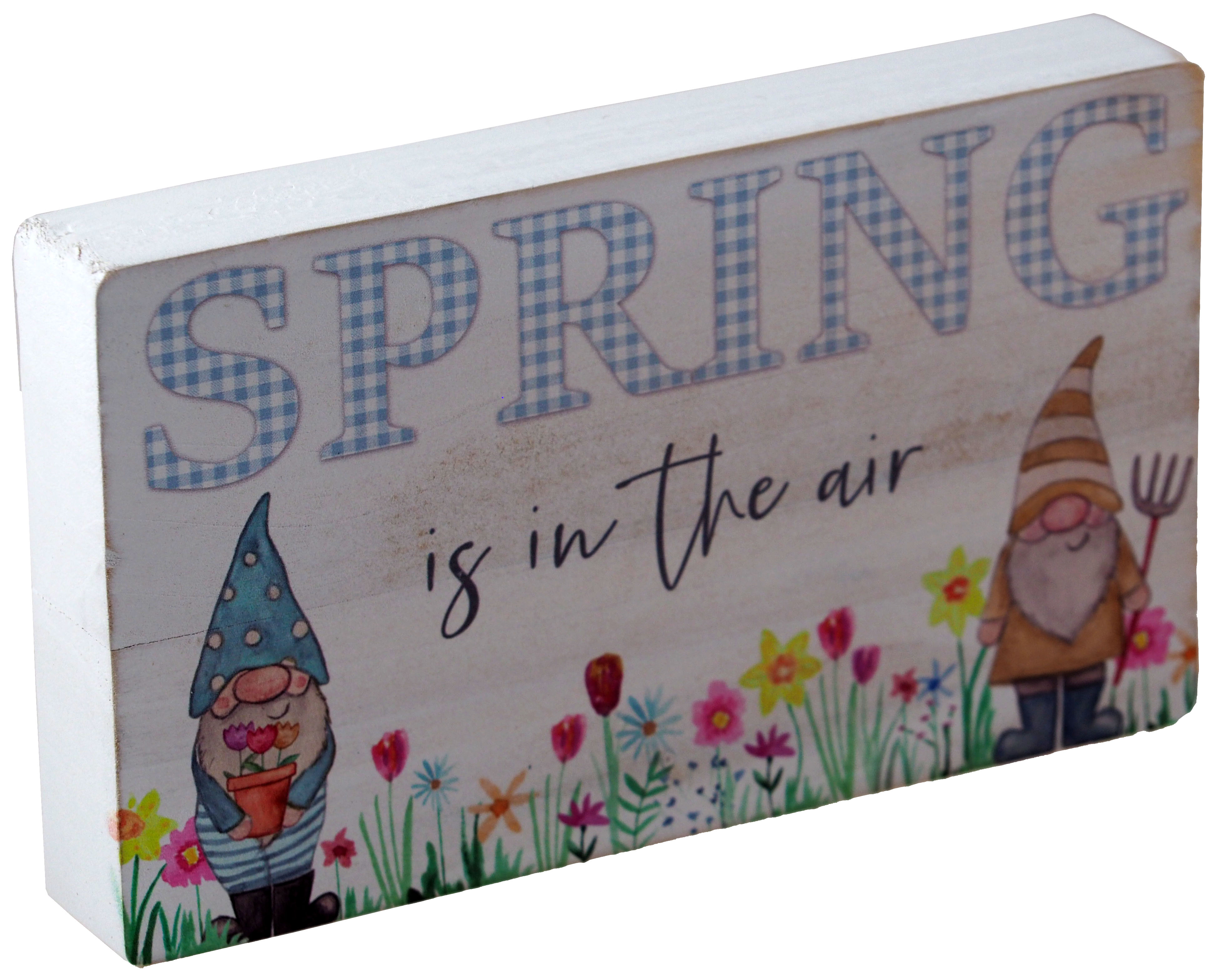 Gonk Spring Is In The Air Wooden Free Standing Plaque Gnome Ornament