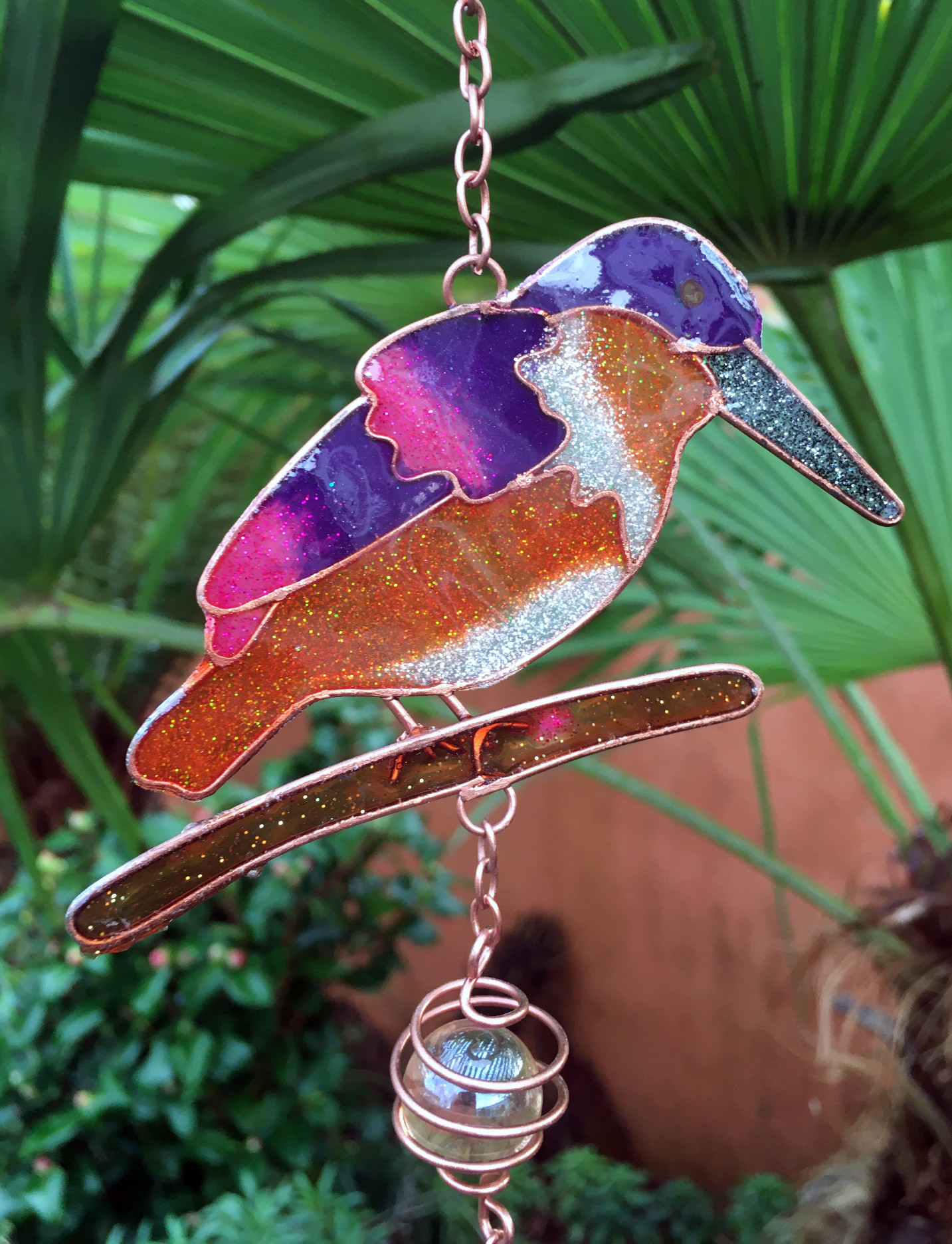 Large Metal & Glass Hanging Sun Catcher / Wind Chime Home Garden Decorations - Picture 15 of 94