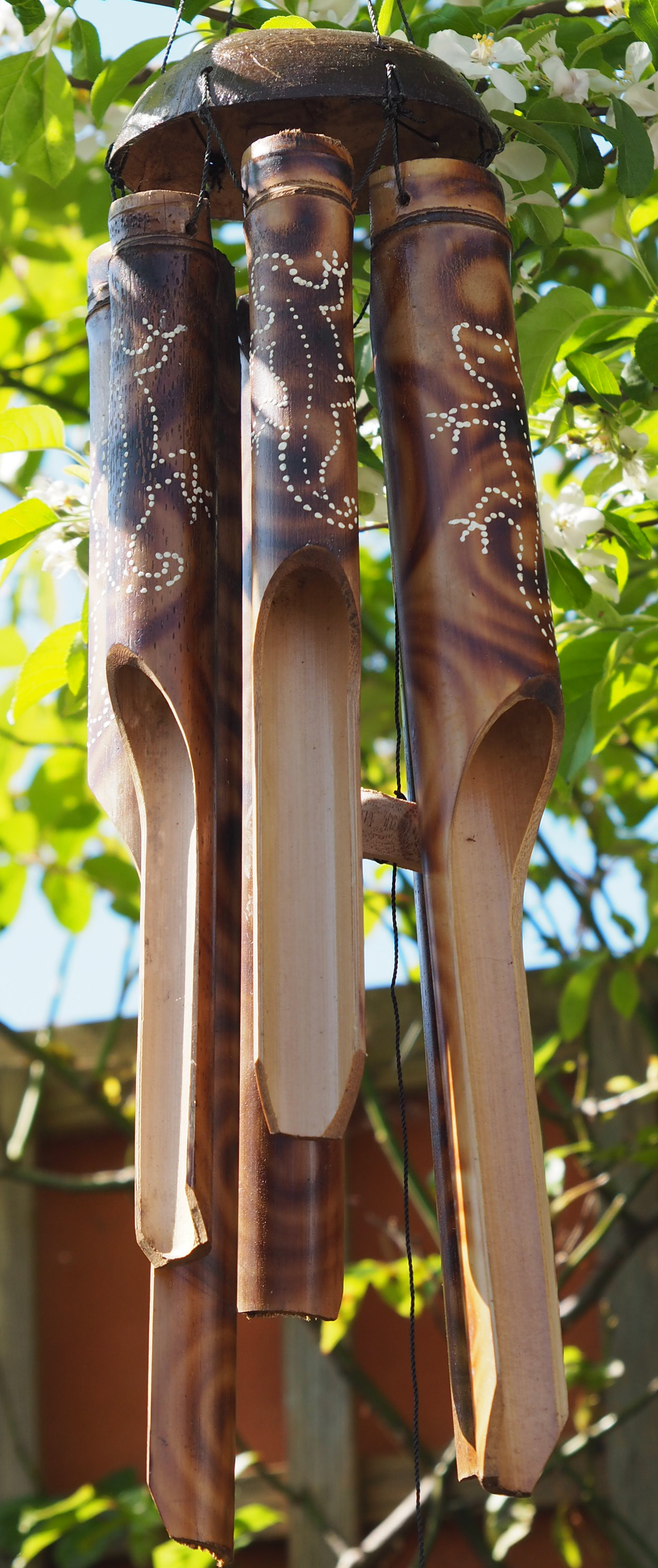 Large Handmade Fair Trade Coconut and Bamboo Wind Chimes Various