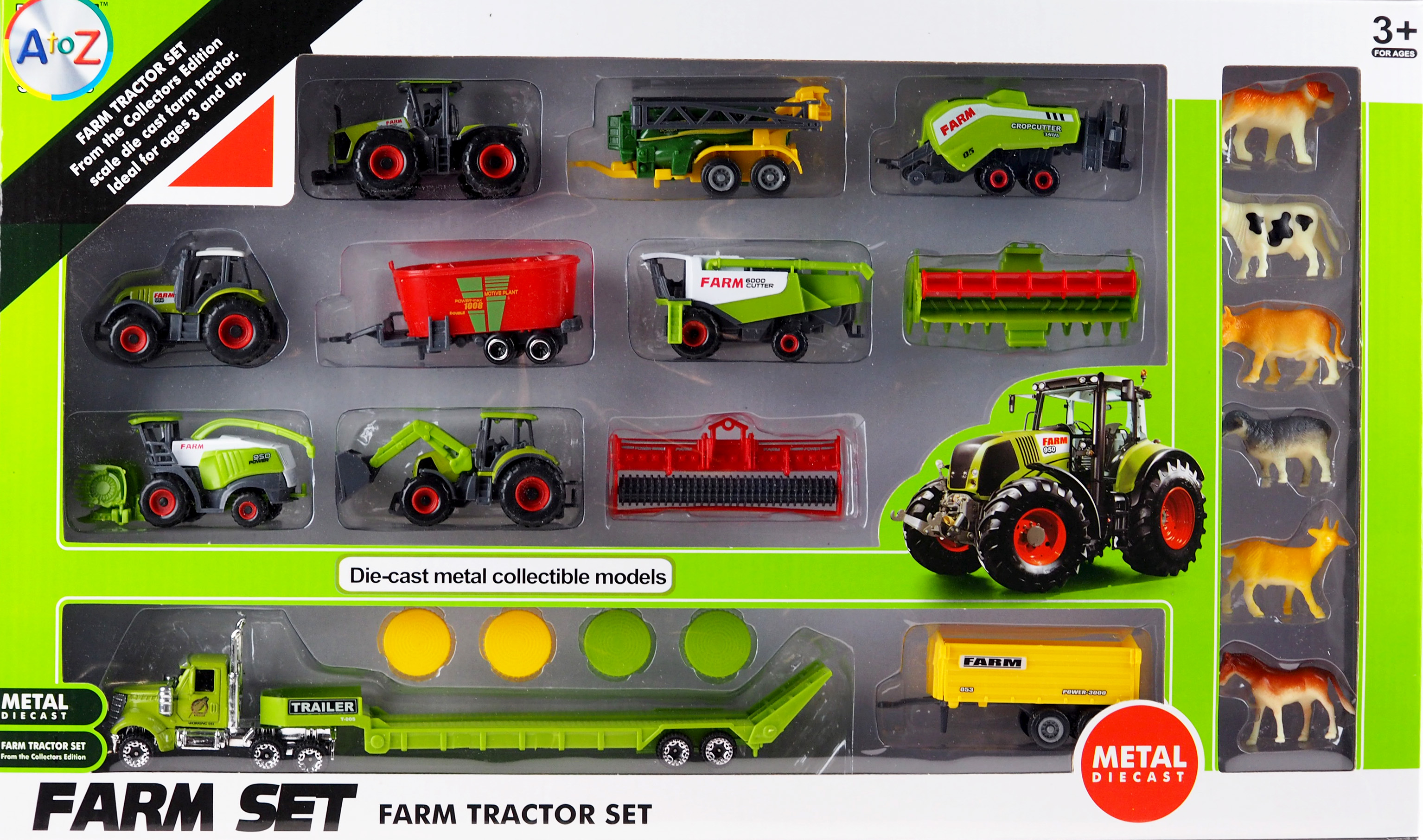 toy tractor with animals