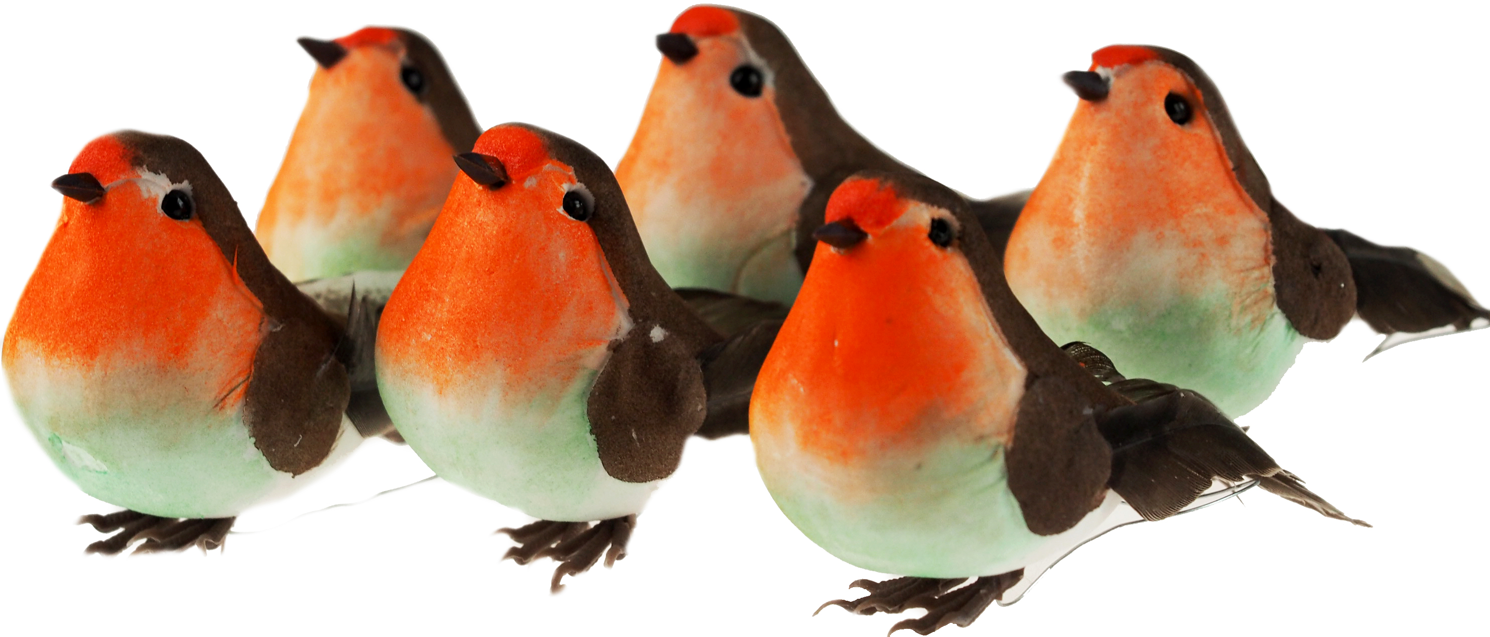 Christmas Craft Foam Robin Birds Decorations (Set of 6)