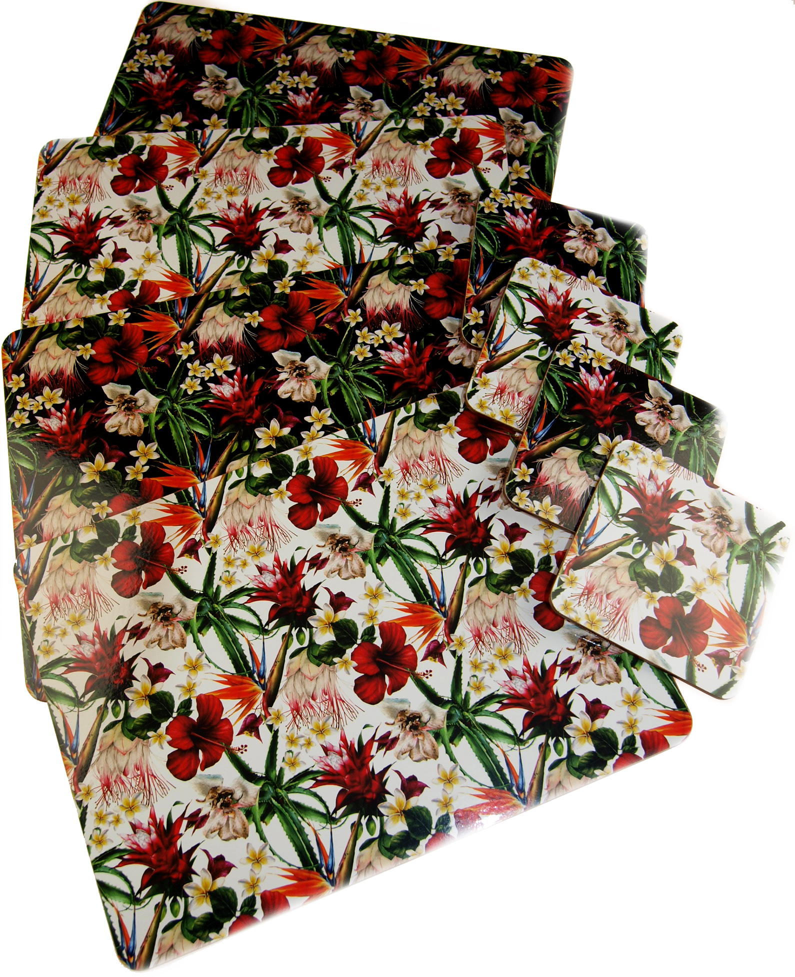 4 x Hardback Wooden Laminated Placemats and 4 x Coasters Choice of