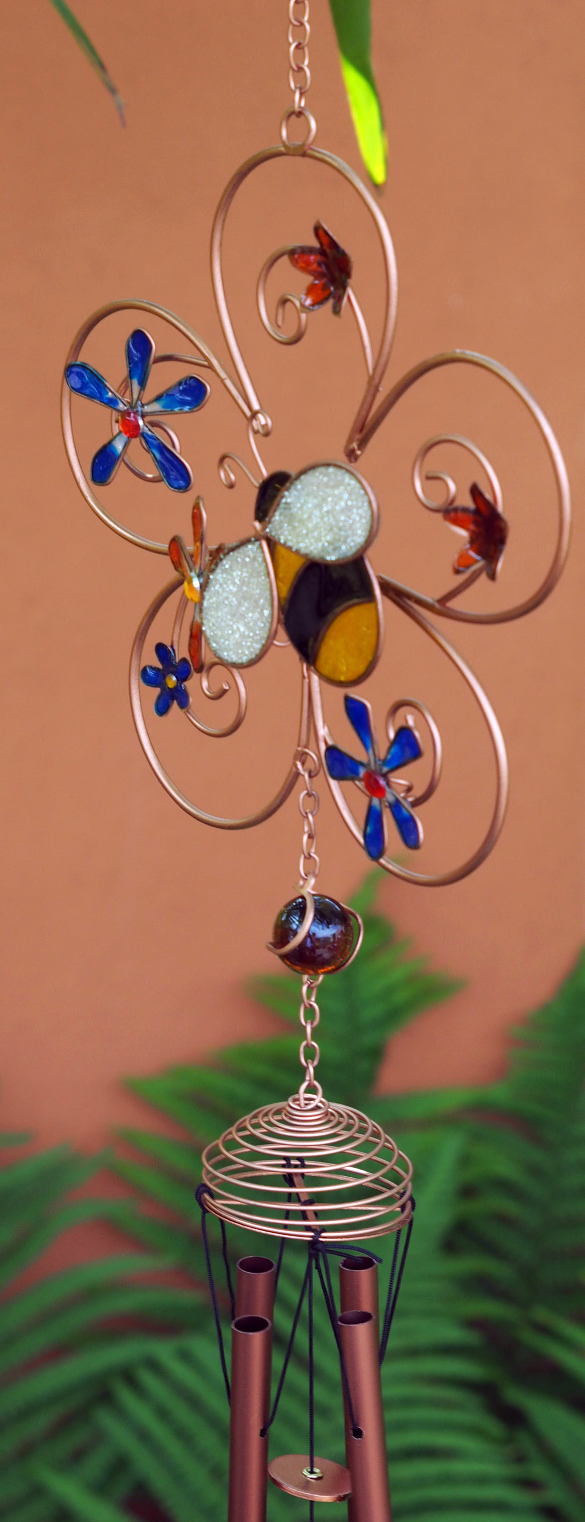 Large Metal & Glass Hanging Sun Catcher / Wind Chime Home Garden Decorations - Picture 79 of 94