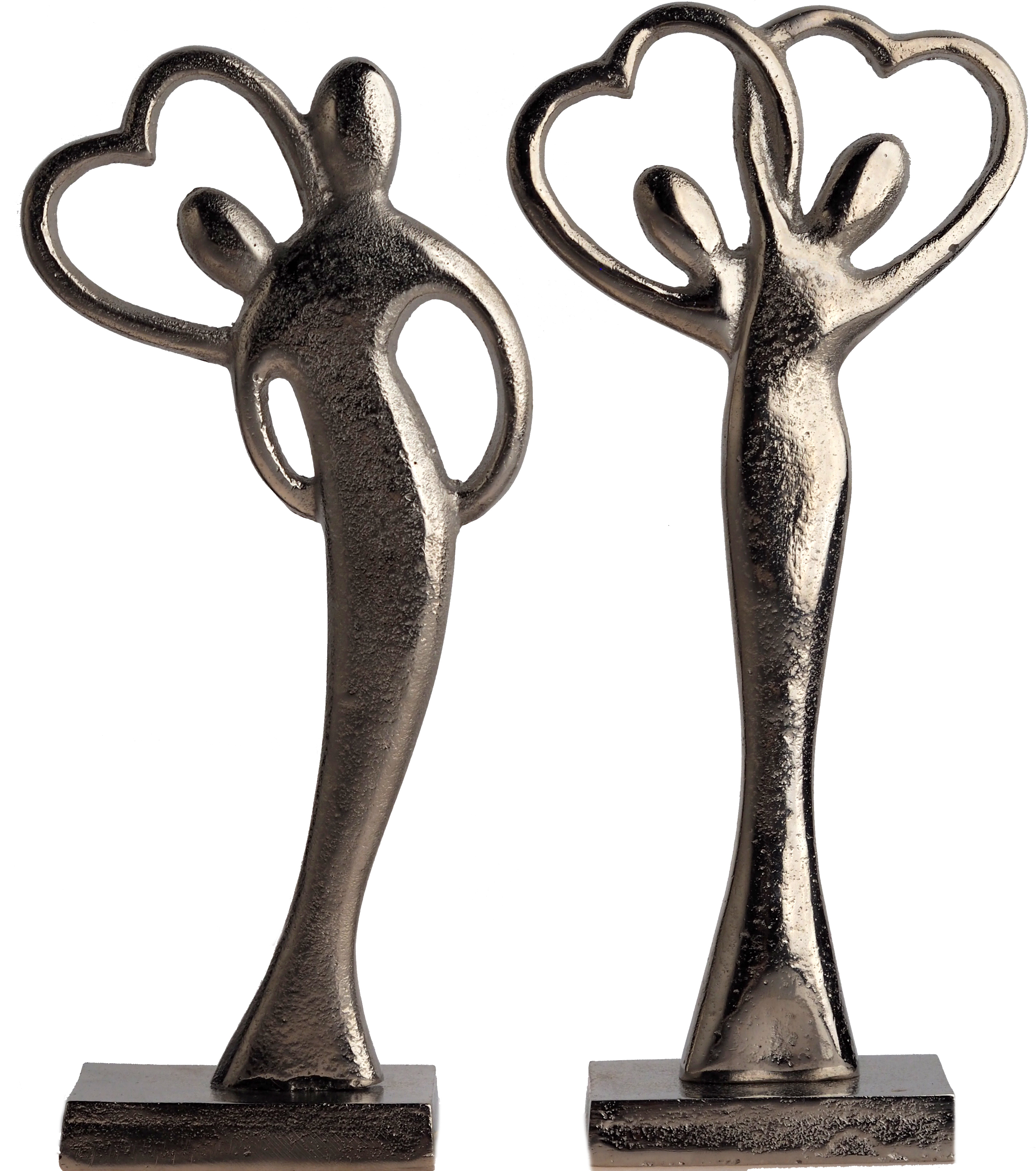 Couple In Love Heart Figurine Sculpture Ornament (Set of 2)