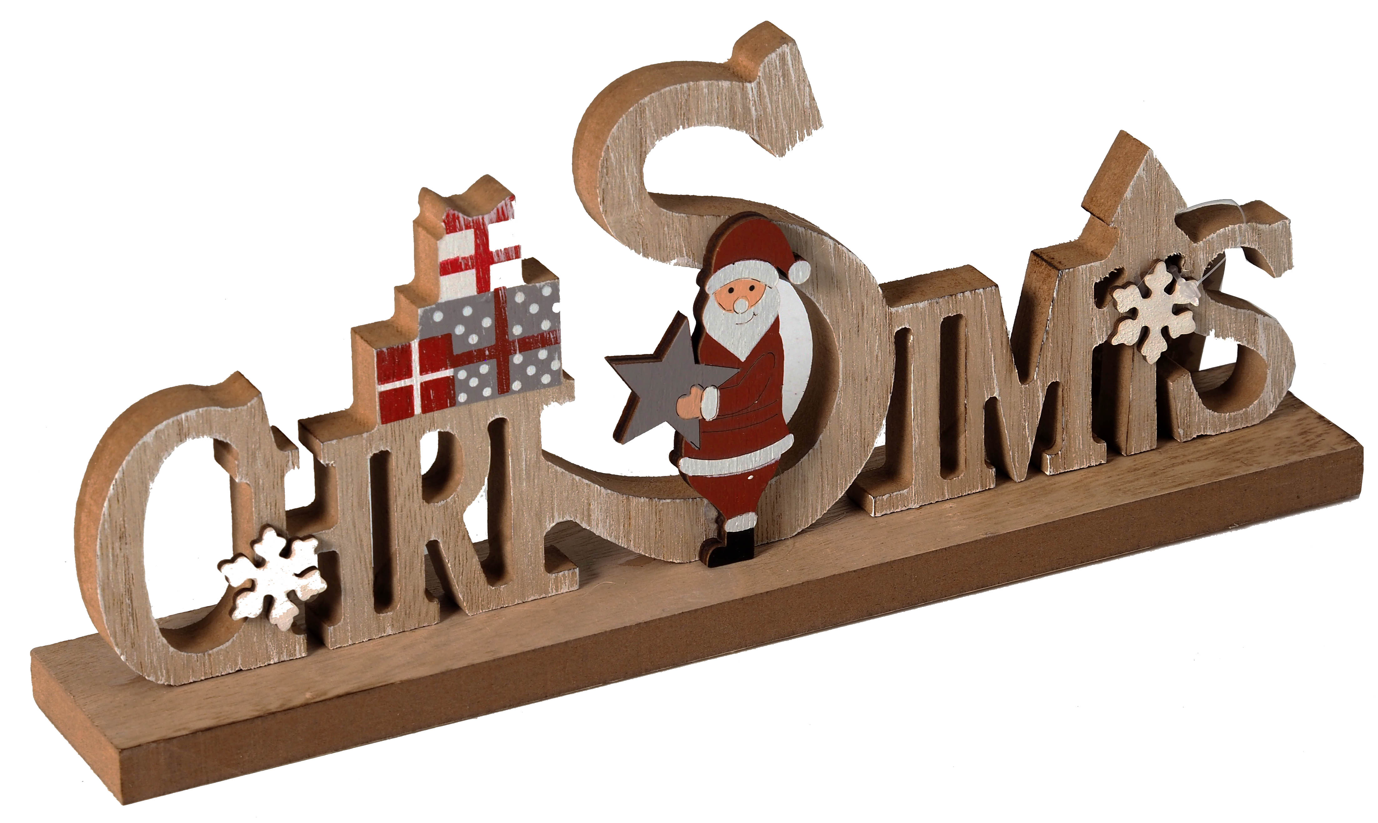 Wooden Nordic Scandinavian Christmas Word Ornament Decoration