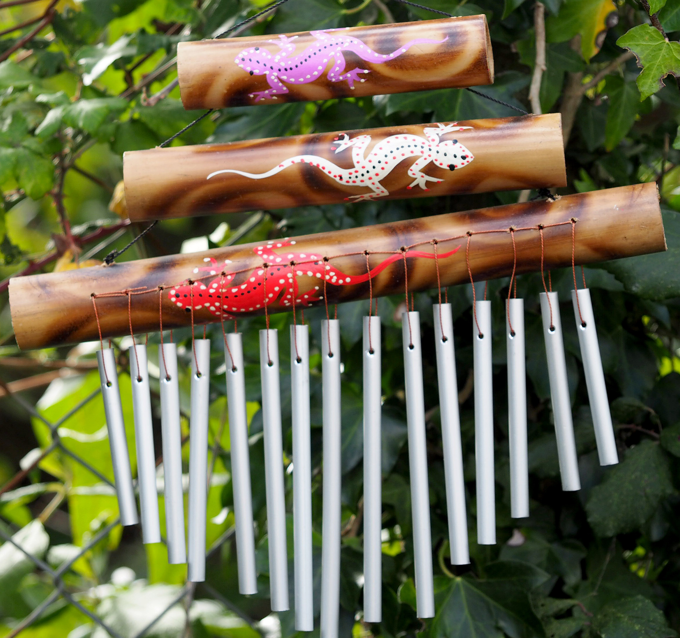 Large Handmade Fair Trade Coconut and Bamboo Wind Chimes Various