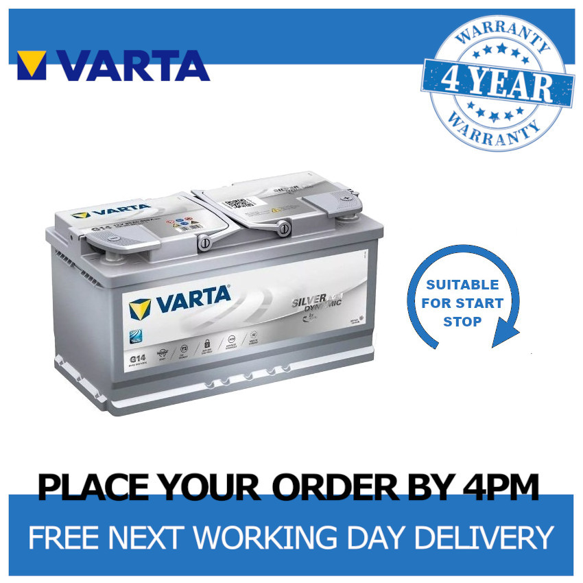 Varta A5 AGM Car Battery 12V Silver Dynamic 4 Yr Warranty Type 019