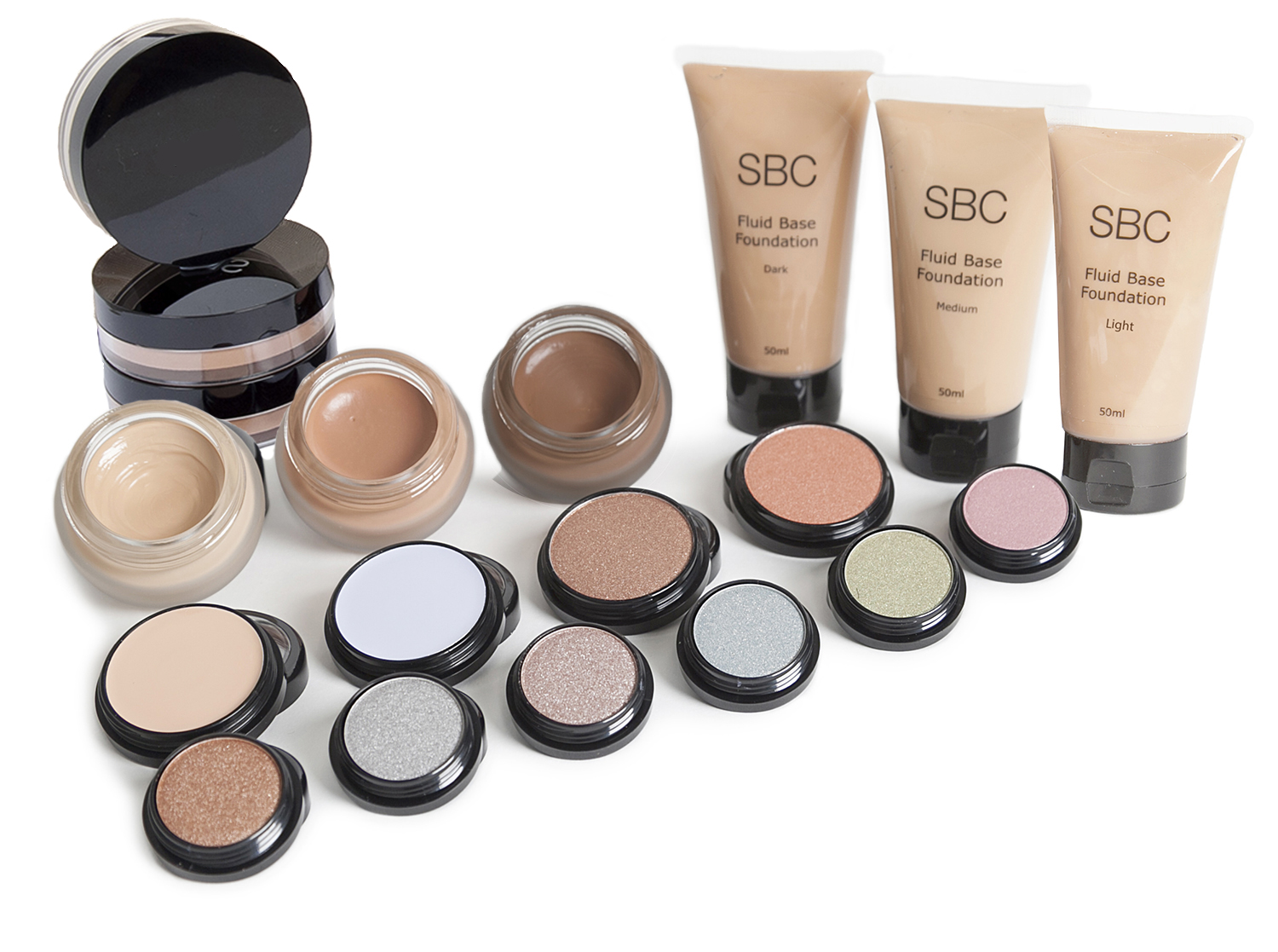 Sbc Makeup Kit With Creme Fluid Mineral Foundations Blushers Eyeshadows Ebay