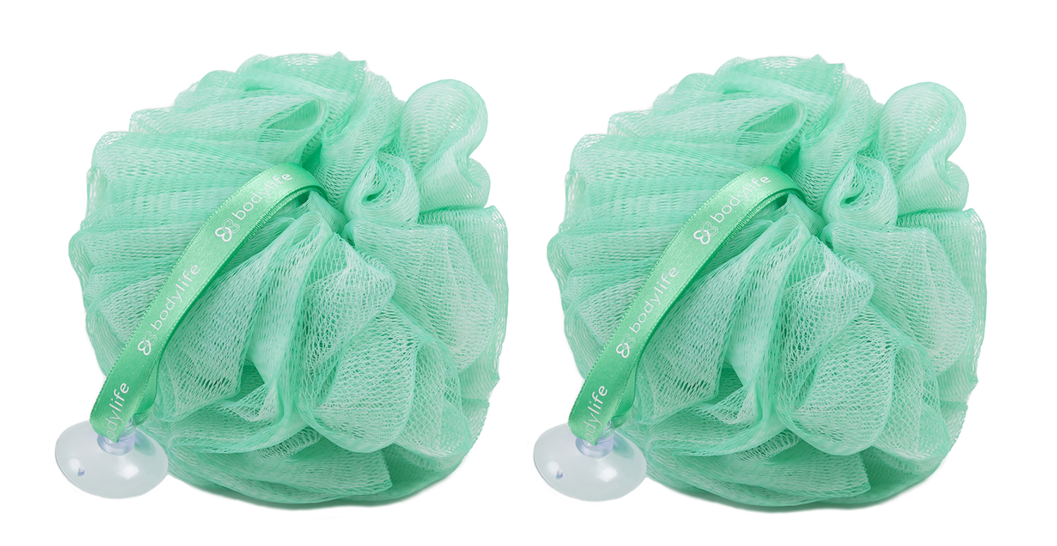 Bodylife Green & White Exfoliating Bath & Shower Scrunchie 55g eBay
