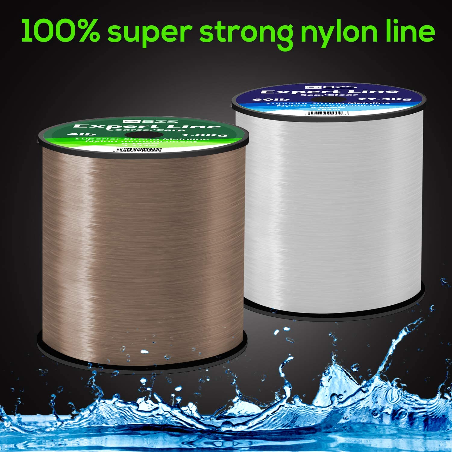 BZS Expert Fishing Line Monofilament Carp Line Brown & Clear