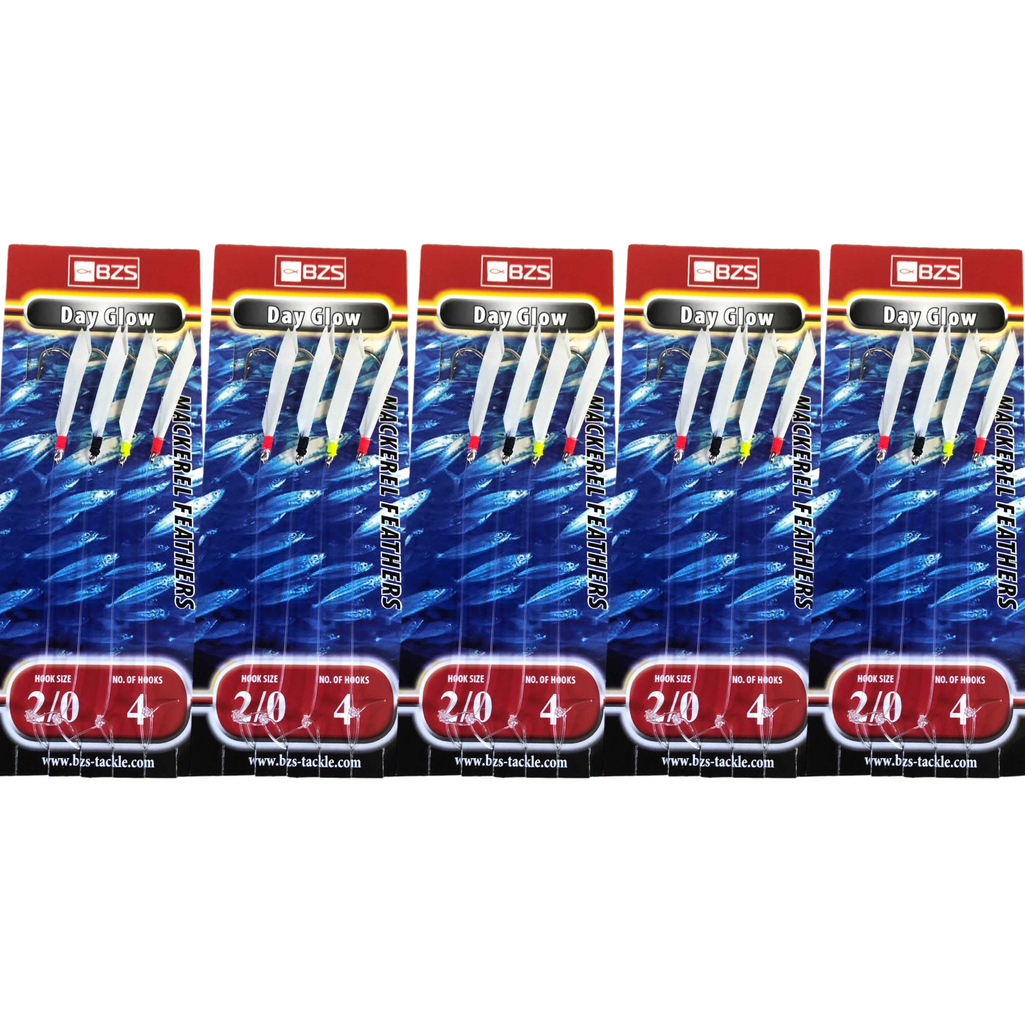 10 packets of BZS Glitter Flash  mackerel mackeral tinsel feathers 5 hooks. 