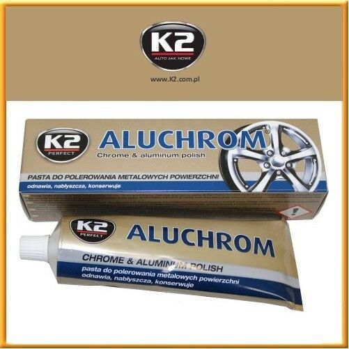 K2 ALUCHROM ALLOY RIM Polish PASTE Car Bike Chrome Aluminium Steel