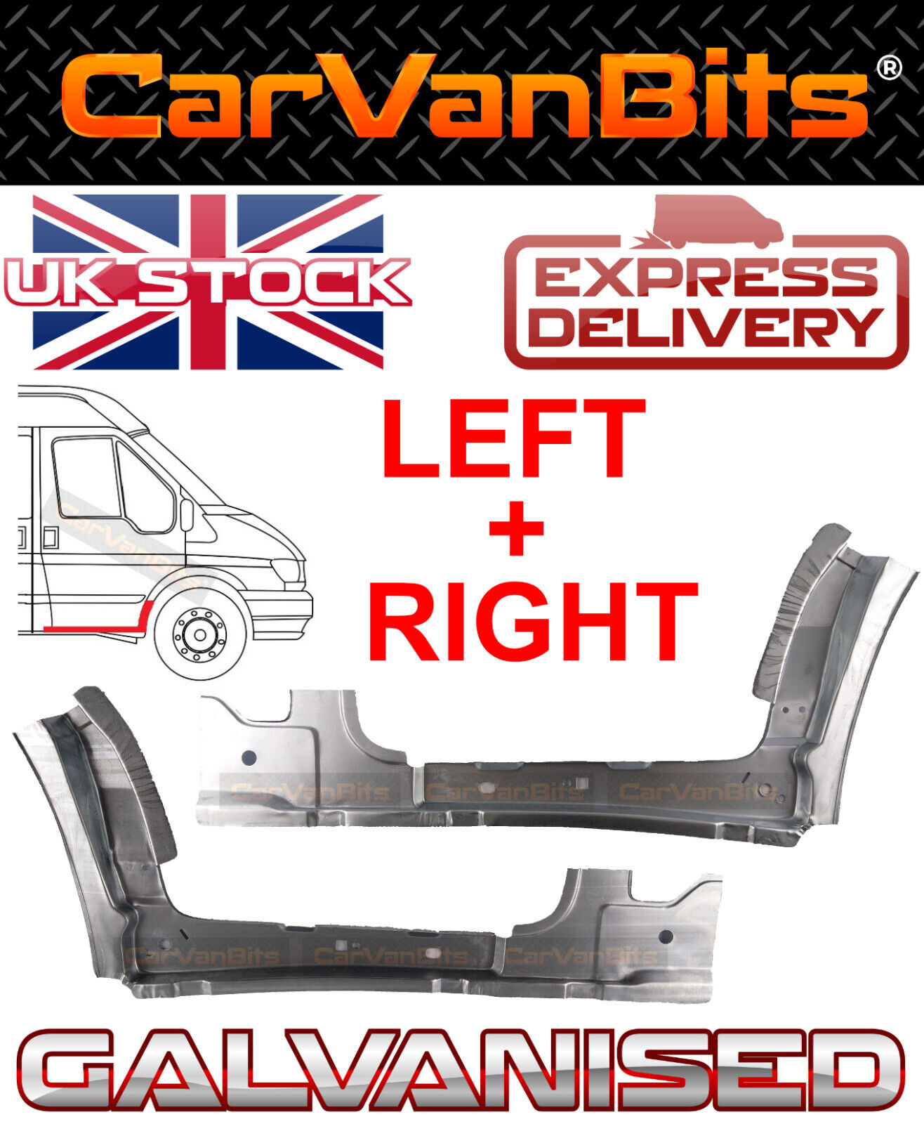 FOR FORD TRANSIT MK6 MK7 00-13 FRONT INNER WHEEL ARCH SILL DOORSTEP REPAIR PANEL