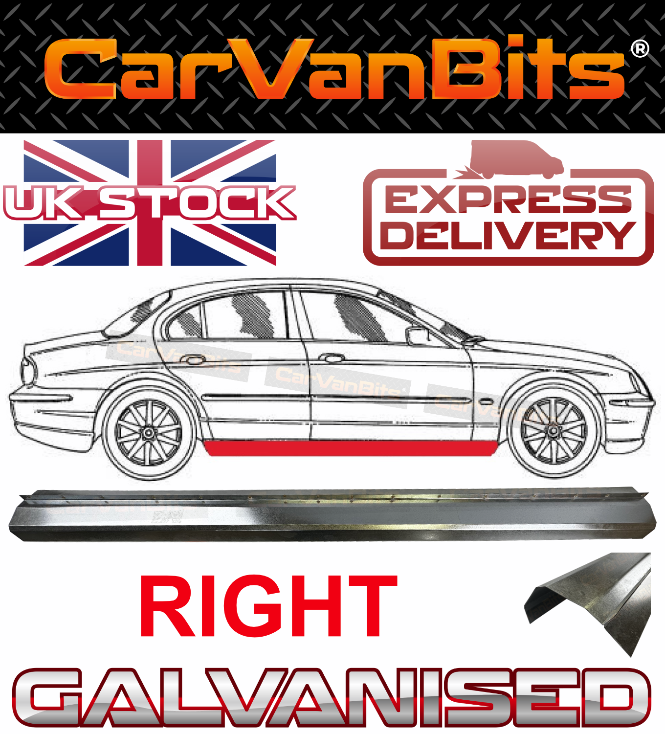 FOR JAGUAR S-TYPE 99-08 SILL REPAIR BODY RUST OUTER LOWER PANEL RIGHT