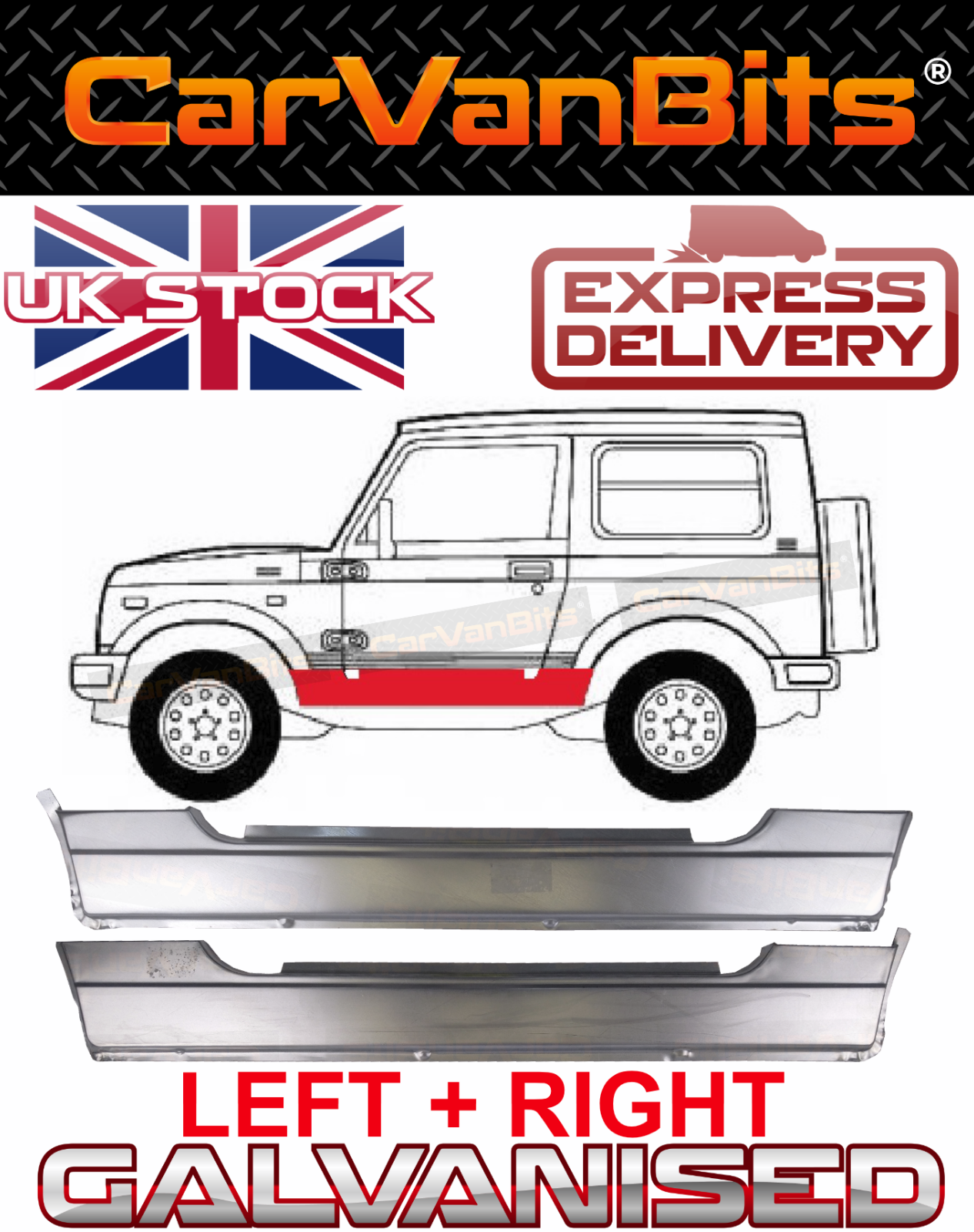 FOR SUZUKI SAMURAI / SANTANA SJ 81-98 FULL SILL REPAIR BODY RUST PANEL PAIR