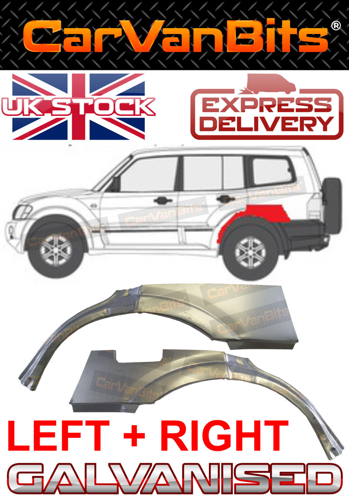 FOR MITSUBISHI PAJERO SHOGUN 99-06 5D REAR WHEEL ARCH WING REPAIR PANEL PAIR