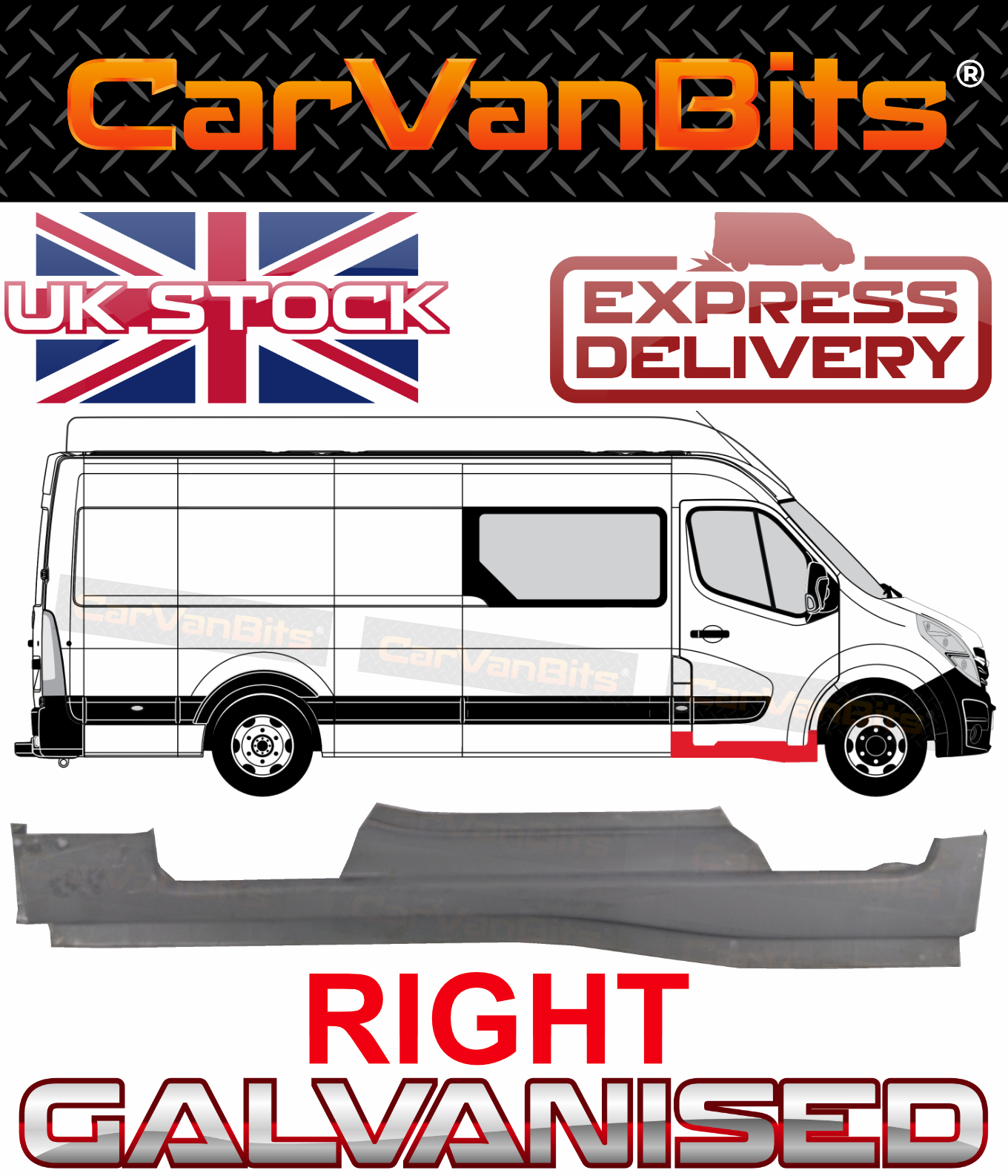 FOR RENAULT MASTER MOVANO NV400 10- UNDER FRONT DOOR BODY REPAIR PANEL SILL RIGH