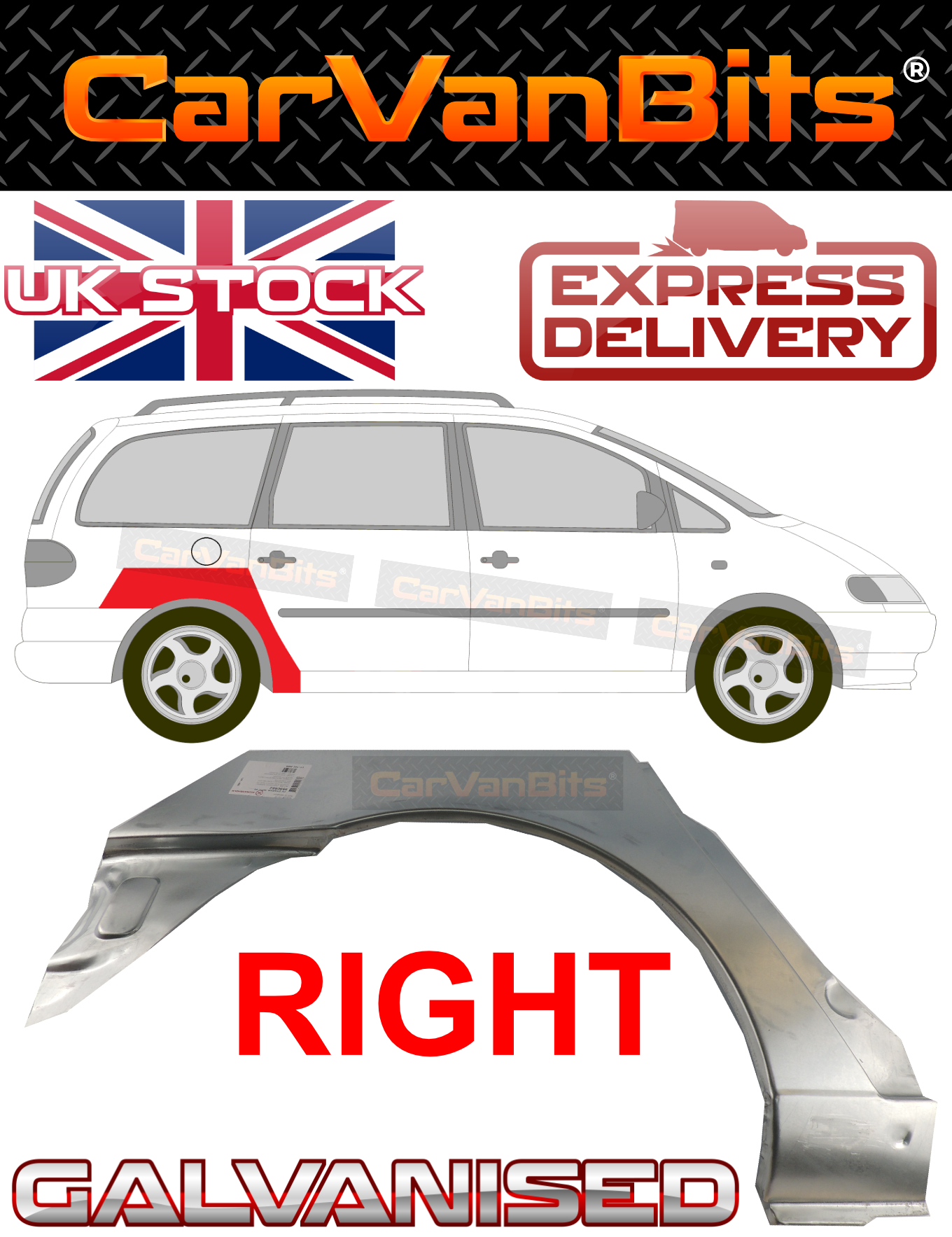 FOR VW SHARAN SEAT ALHAMBRA FORD GALAXY 95-00 REAR WHEEL ARCH REPAIR BODY PANEL 