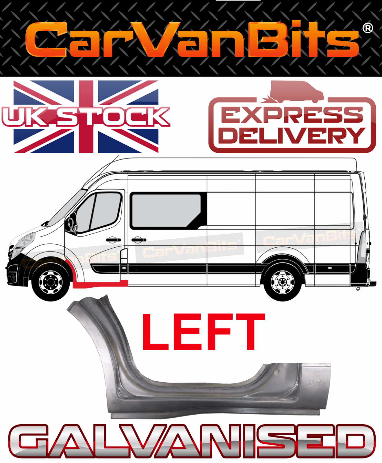FOR RENAULT MASTER MOVANO NV400 10-20 FRONT WHEEL ARCH DOOR REPAIR PANEL SILL NS