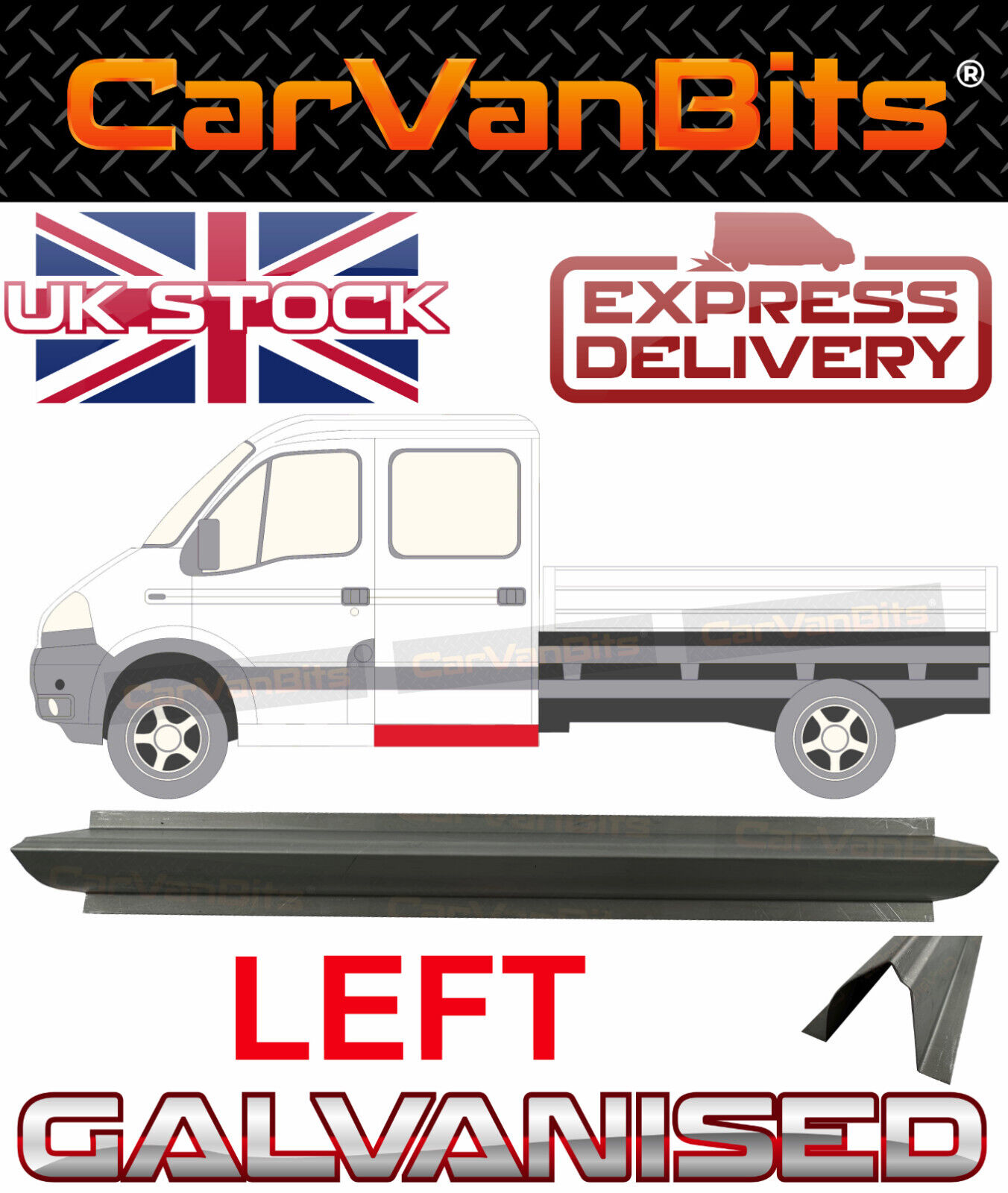 FOR MASTER VAUXHALL MOVANO INTERSTAR 98-10 DOUBLE CREW CAB  REPAIR SILL PANEL LE