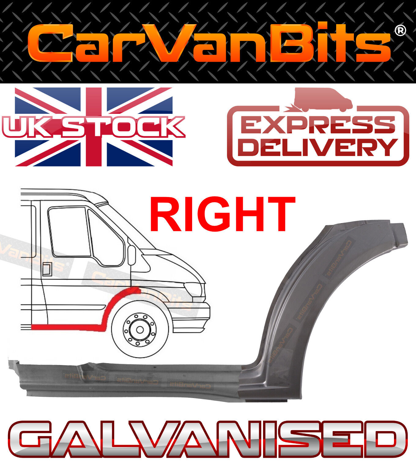 FOR FORD TRANSIT MK6 MK7 00-13 FRONT WHEEL ARCH WING DOOR SILL REPAIR PANEL O/S