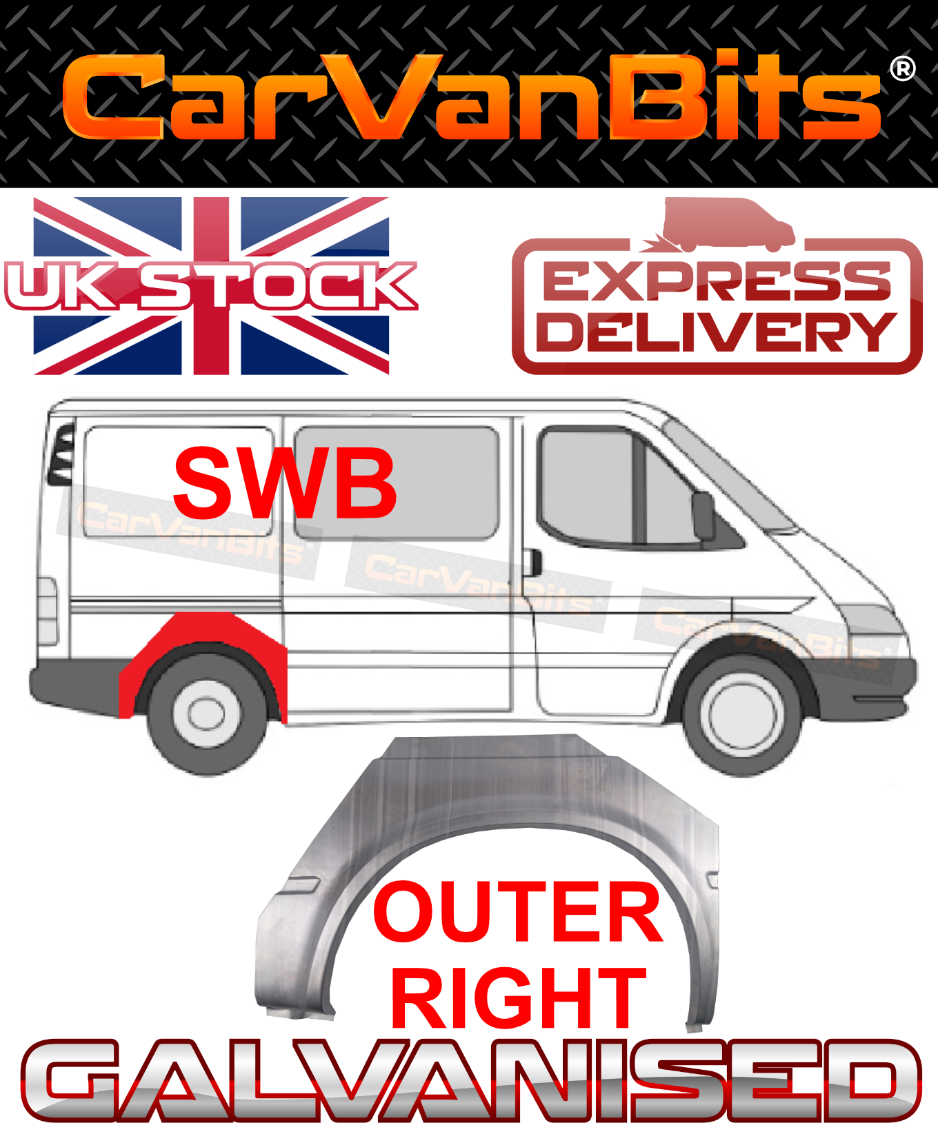 FOR FORD TRANSIT MK4 MK5 91-00 SWB REAR WHEEL ARCH REPAIR BODY PANEL SILL RIGHT