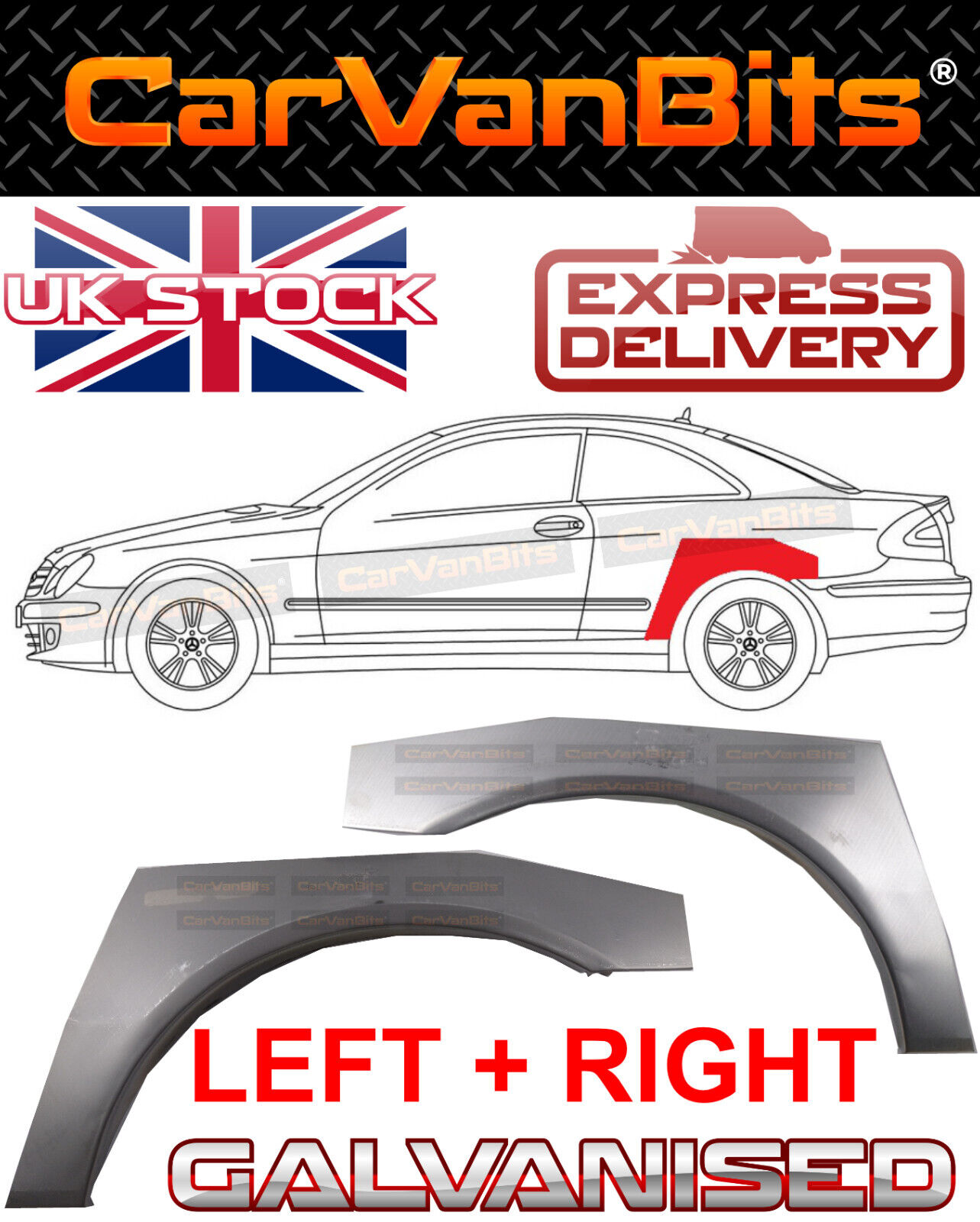 FOR MERCEDES CLK W209 C209 COUPE 02-10 REAR WHEEL ARCH REPAIR BODY PANEL PAIR