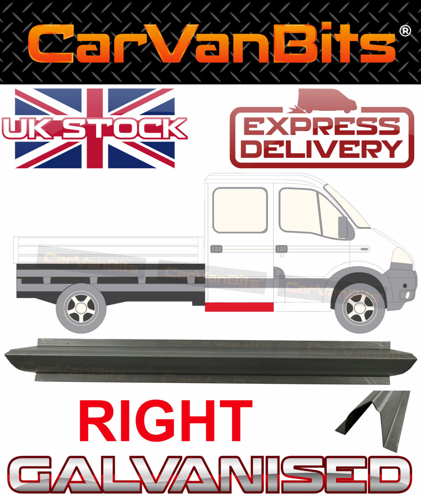 FOR MASTER VAUXHALL MOVANO INTERSTAR 98-10 DOUBLE CREW CAB  REPAIR SILL PANEL RI
