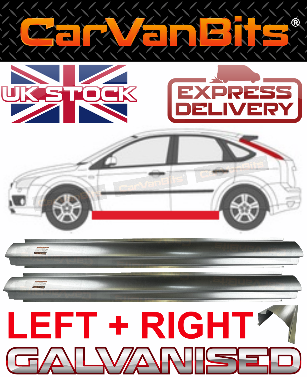 FOR FORD FOCUS 2 MK2 II 03-10 SILL REPAIR BODY RUST OUTER PANEL PAIR