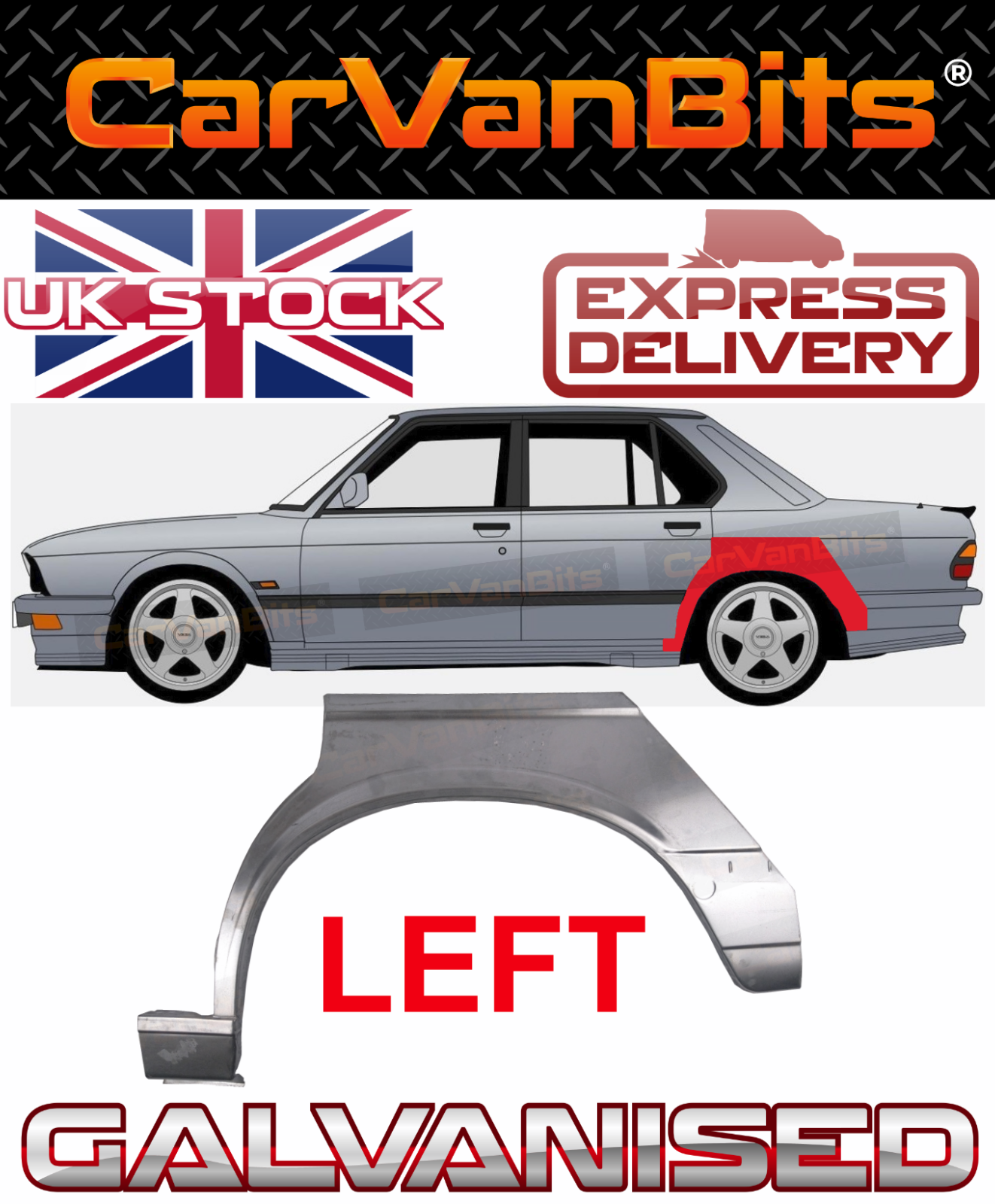 FOR BMW 5 E28 81-87 4 DOOR REAR WHEEL ARCH REPAIR BODY RUST WING PANEL LEFT