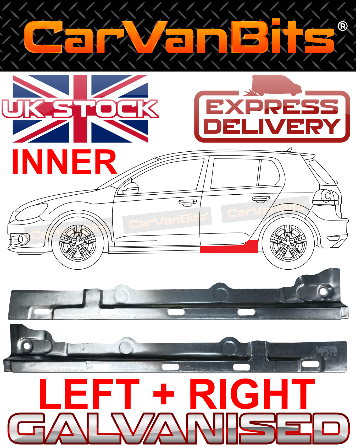 FOR VW GOLF 6 VI MK6 5K / PLUS 08-16 SILL REPAIR BODY RUST INNER PANEL LEFT RIGH