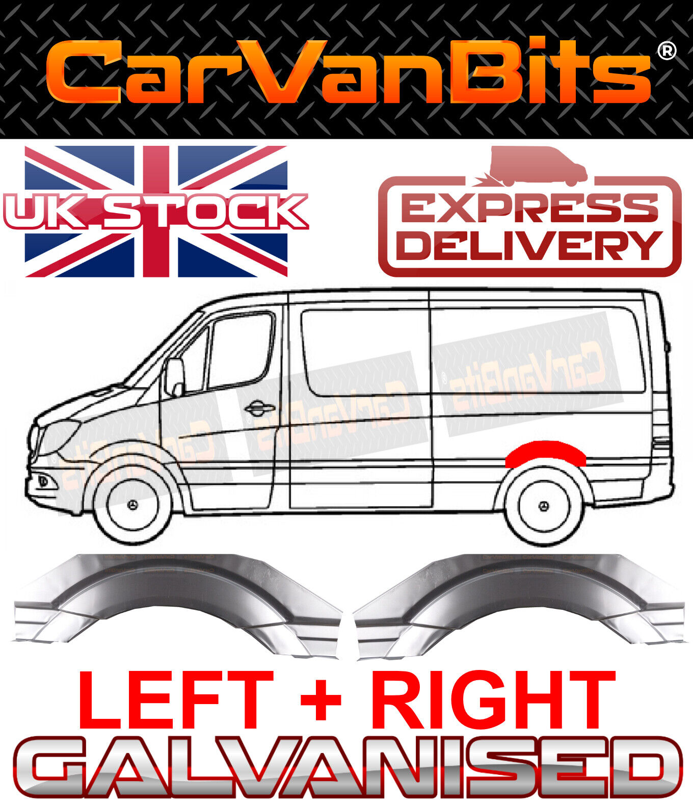 FOR SPRINTER VW CRAFTER 2E MK1 REAR WHEEL ARCH REPAIR BODY RUST OUTER PANEL LOW