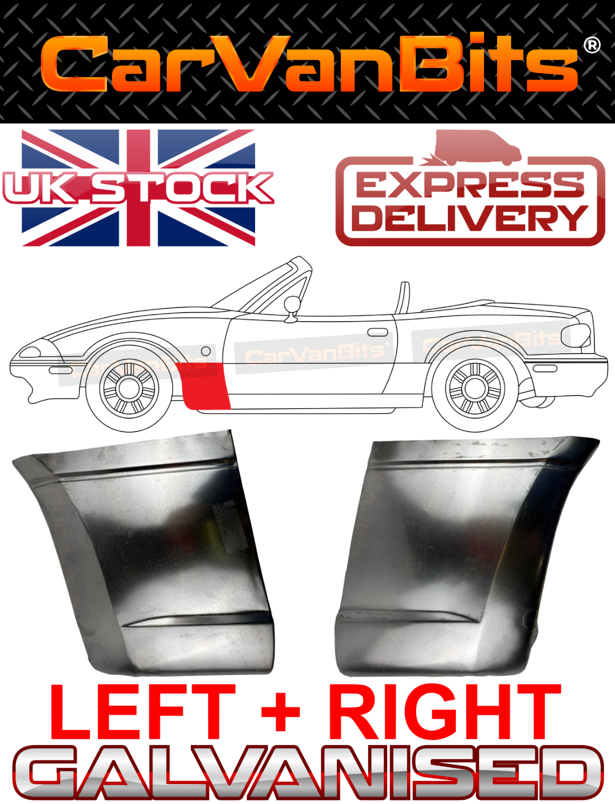 FOR MAZDA MX-5 MX5 NA 89-98 FRONT WHEEL ARCH WING FENDER REPAIR PANEL SILL PAIR