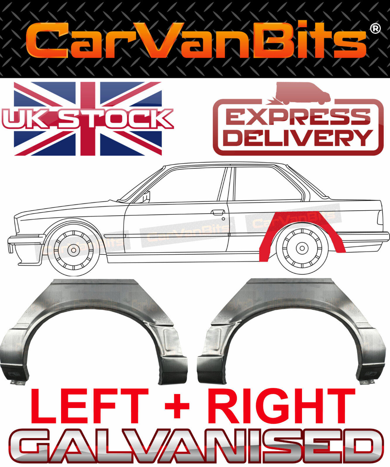FOR BMW 3 E30 87-94 2 DOOR COUPE REAR WHEEL ARCH REPAIR BODY RUST WING PANEL X2