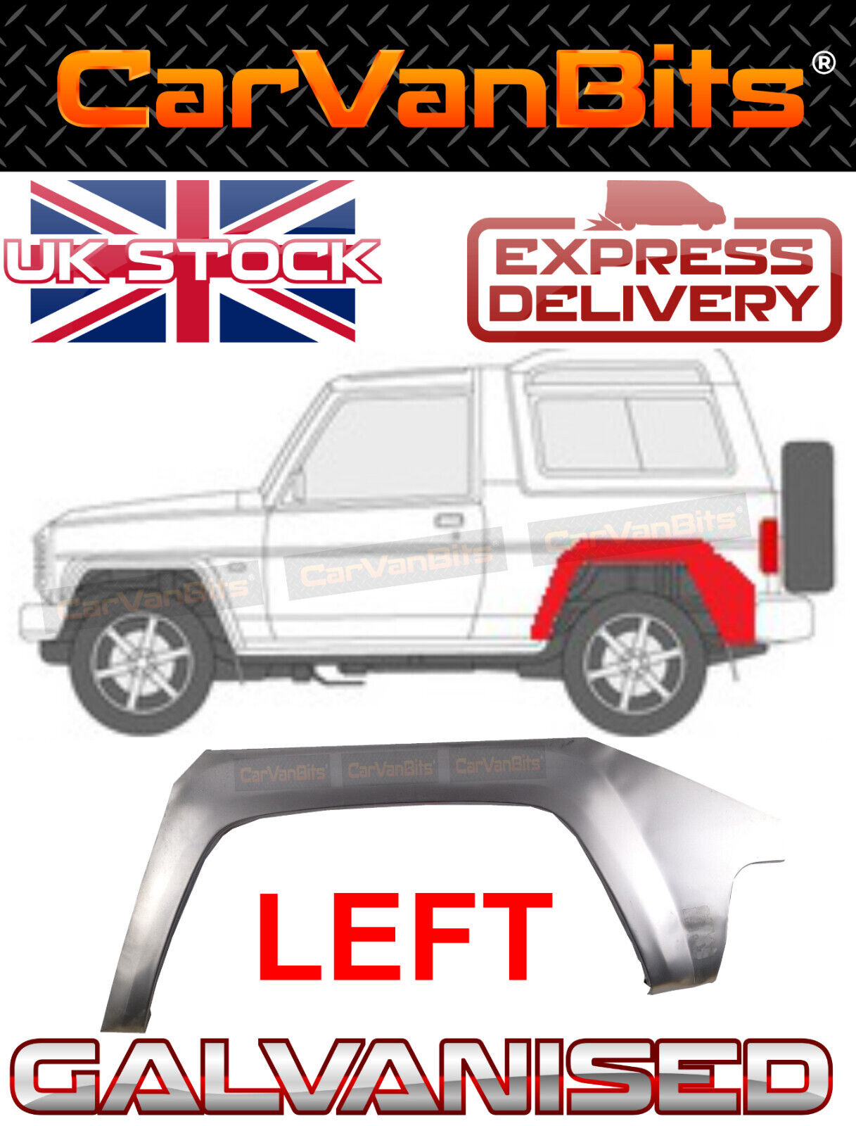 FOR DAIHATSU FOURTRAK ROCKY FEROZA 85-01 REAR WHEEL ARCH REPAIR BODY SILL PANEL 