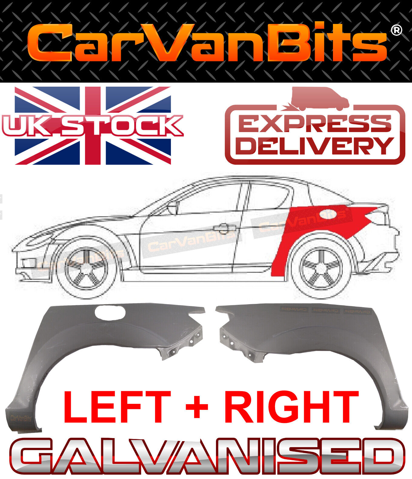 FOR MAZDA RX8 RX-8 03-12 REAR WHEEL ARCH FENDER WING REPAIR BODY RUST PANEL PAIR